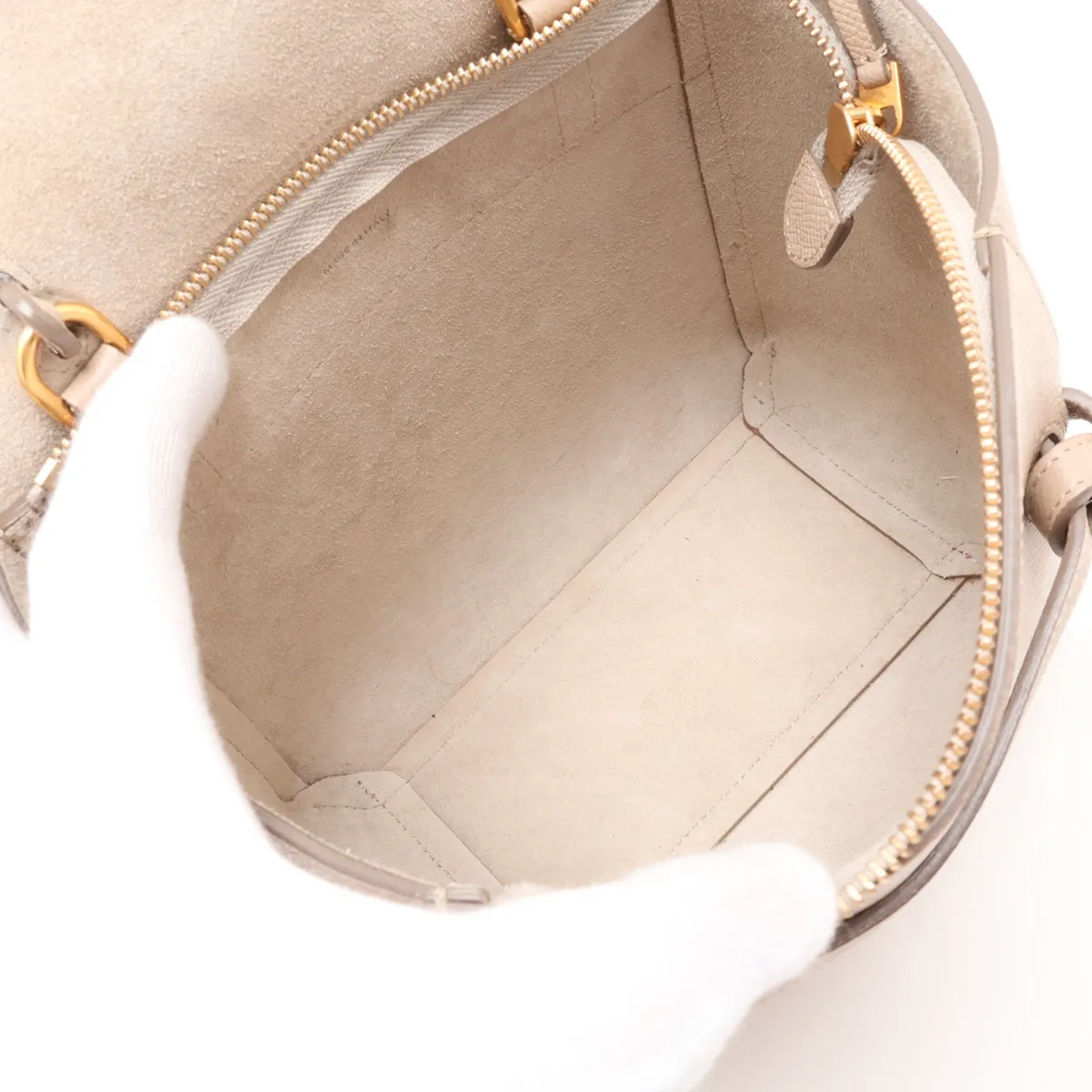 Belt Bag Nano Leather 2-Way Handbag Beige — view 8