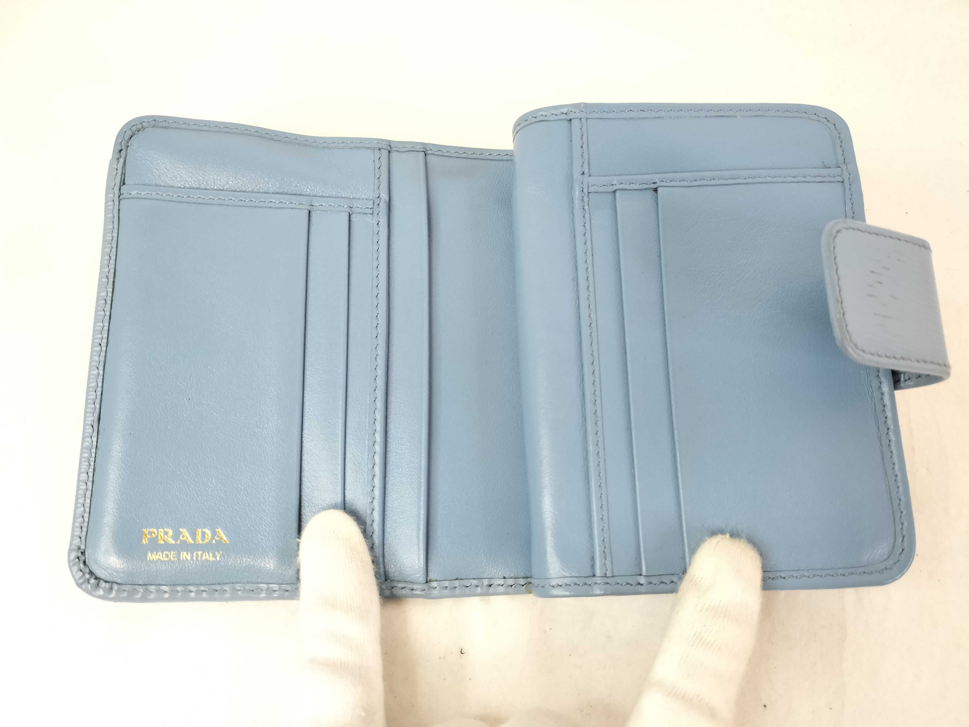 Compact Zip Bi-fold Wallet, Blue — view 11