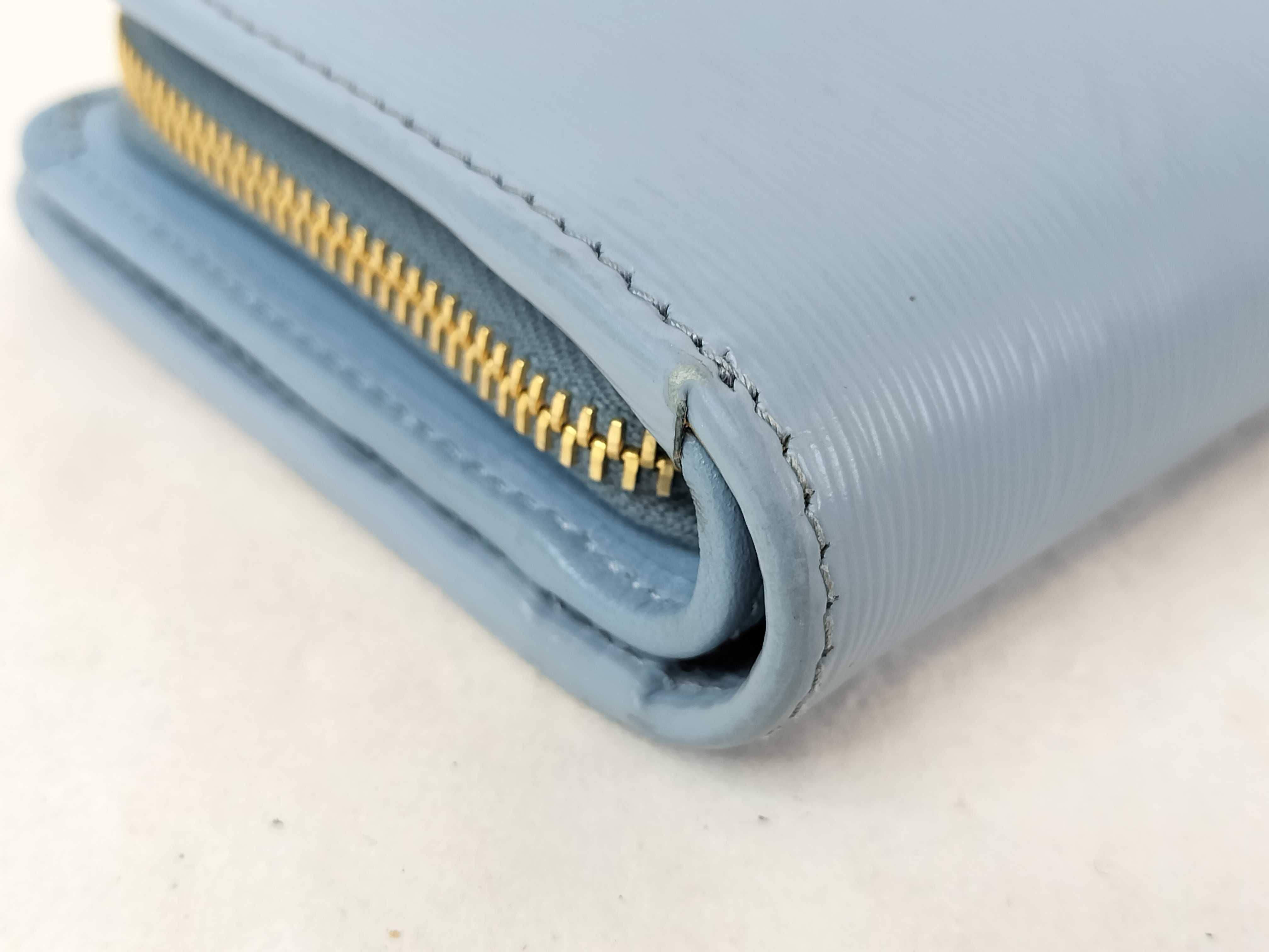 Compact Zip Bi-fold Wallet, Blue — view 3