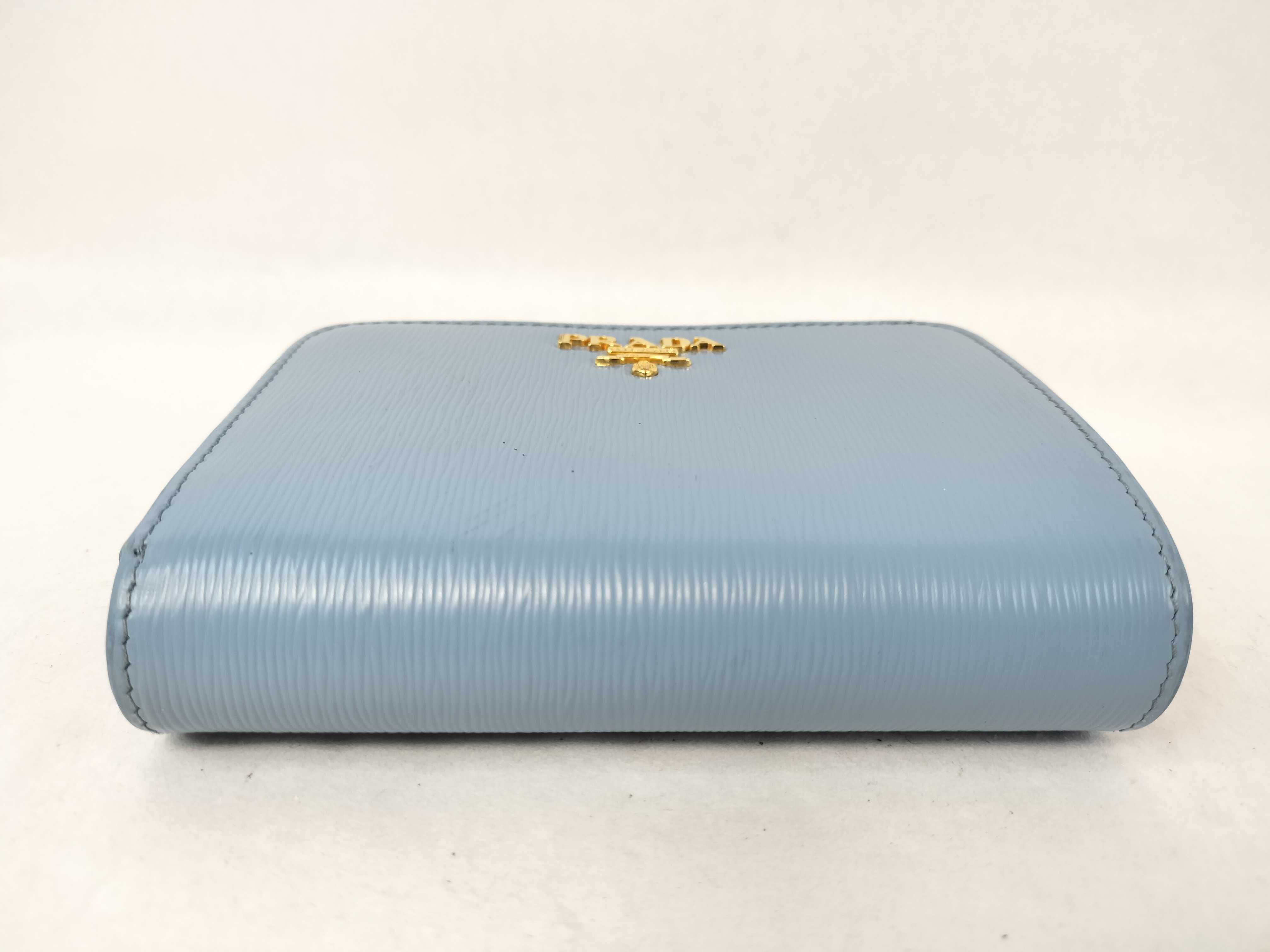 Compact Zip Bi-fold Wallet, Blue — view 4