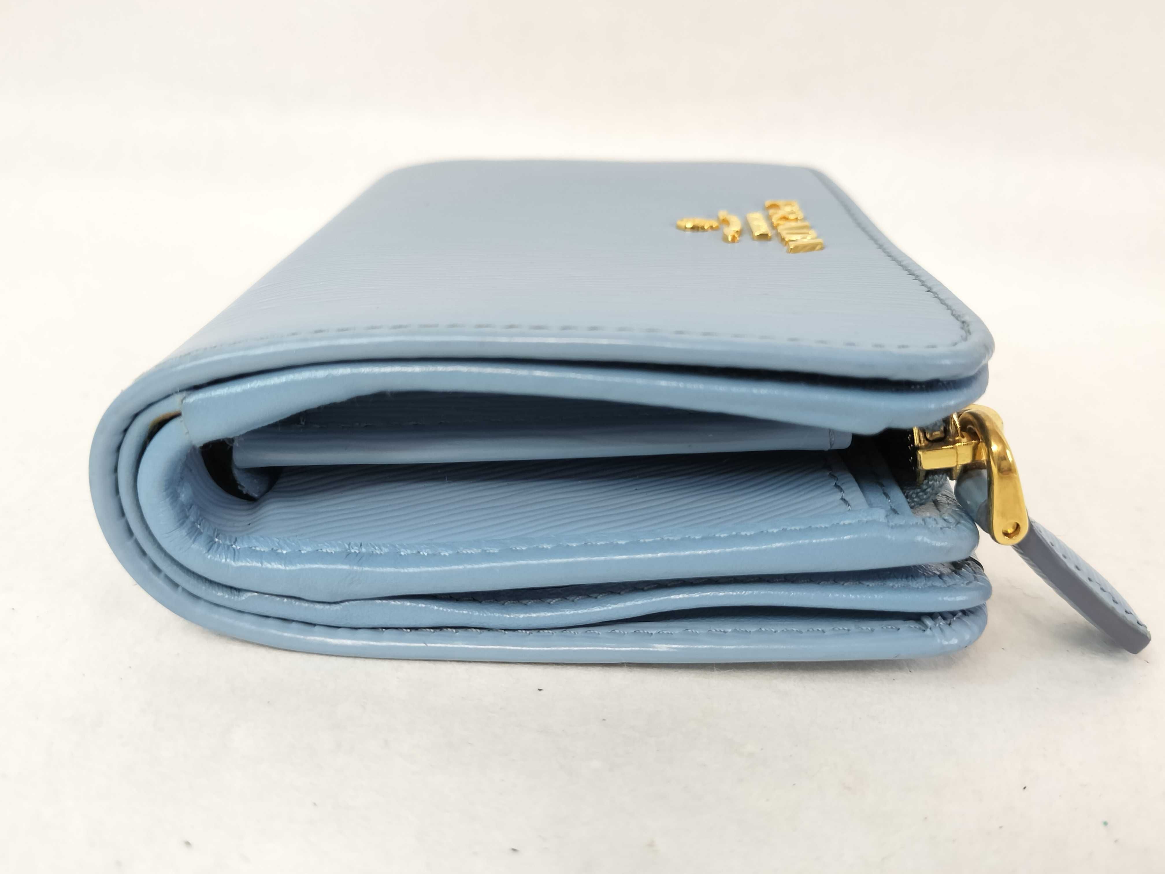 Compact Zip Bi-fold Wallet, Blue — view 5