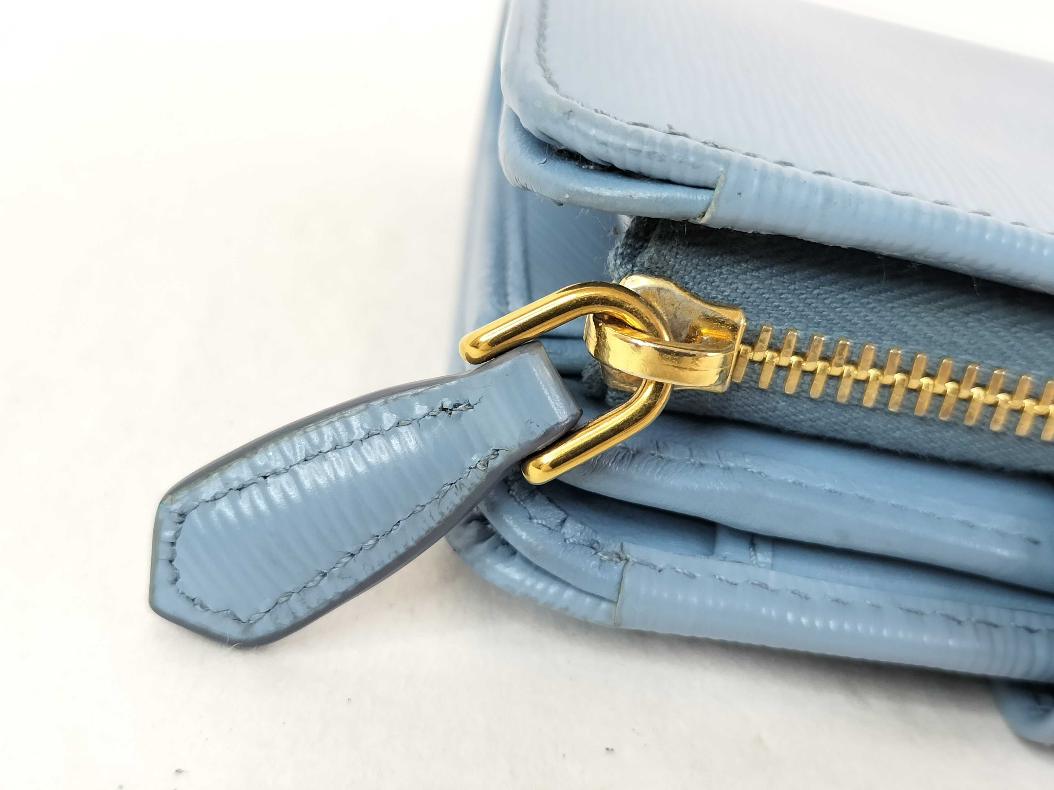 Compact Zip Bi-fold Wallet, Blue — view 8