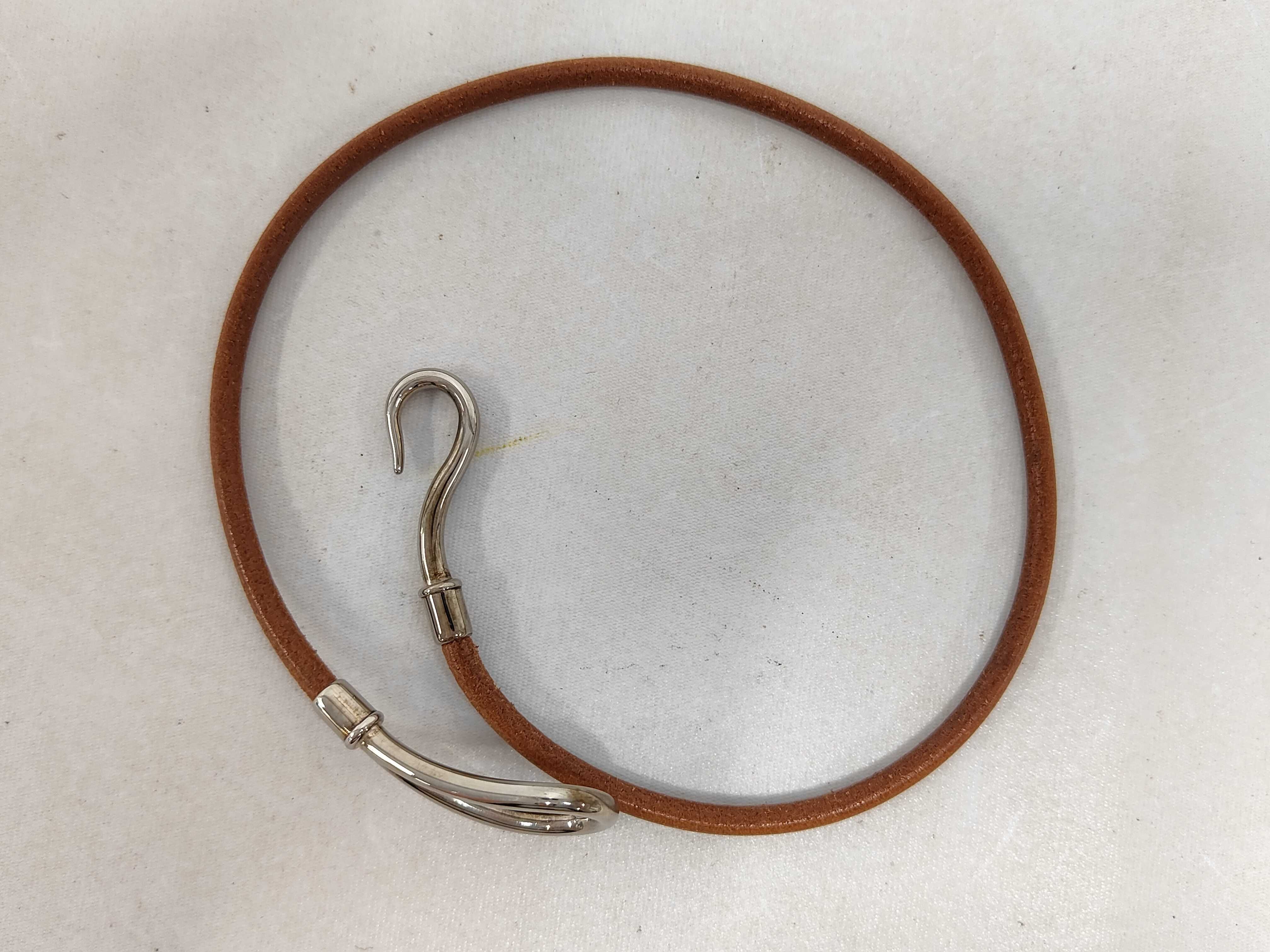 Jumbo Double Tour Brown x Silver BL Bracelet/Bangle — view 2