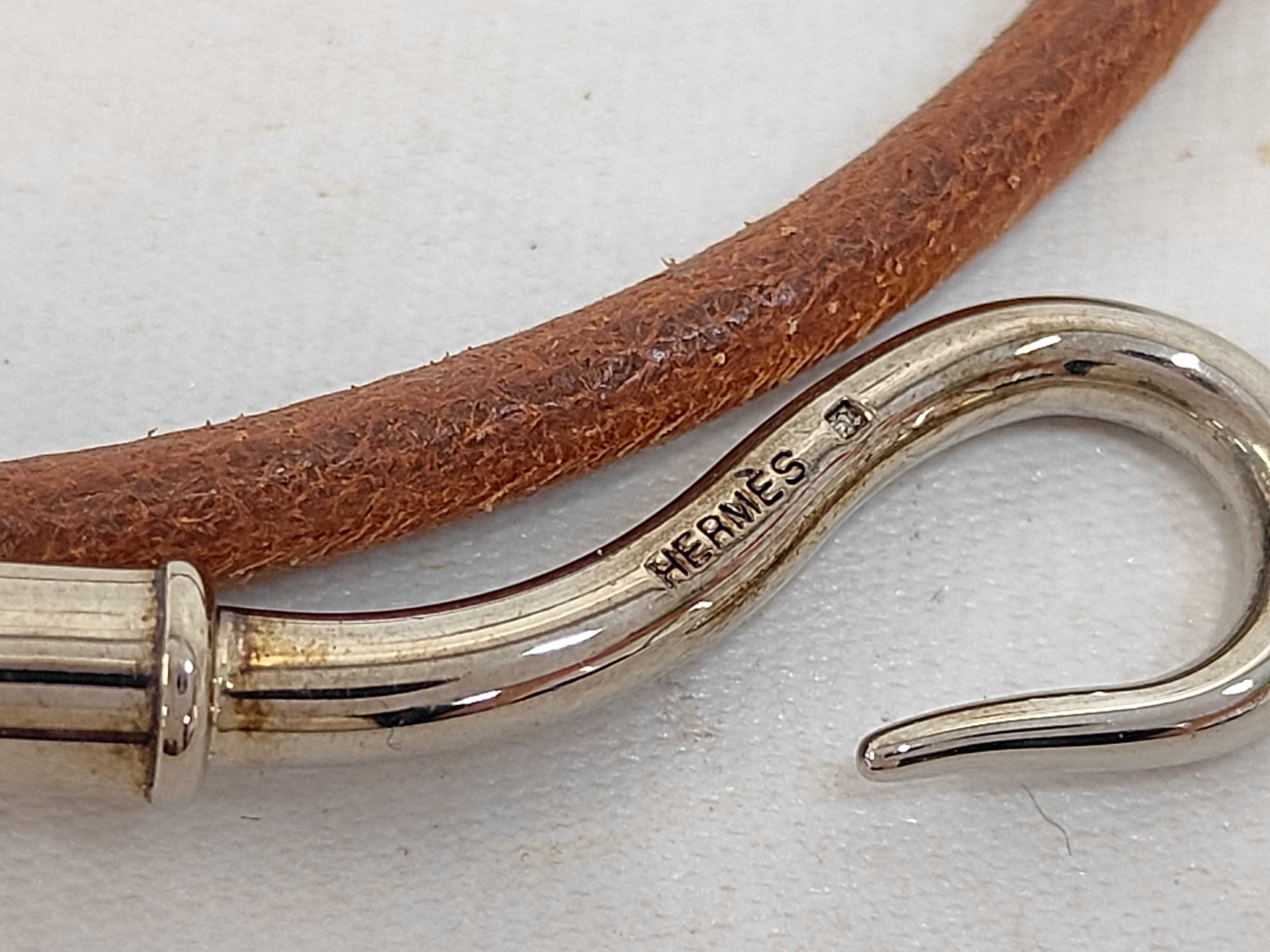 Jumbo Double Tour Brown x Silver BL Bracelet/Bangle — view 3