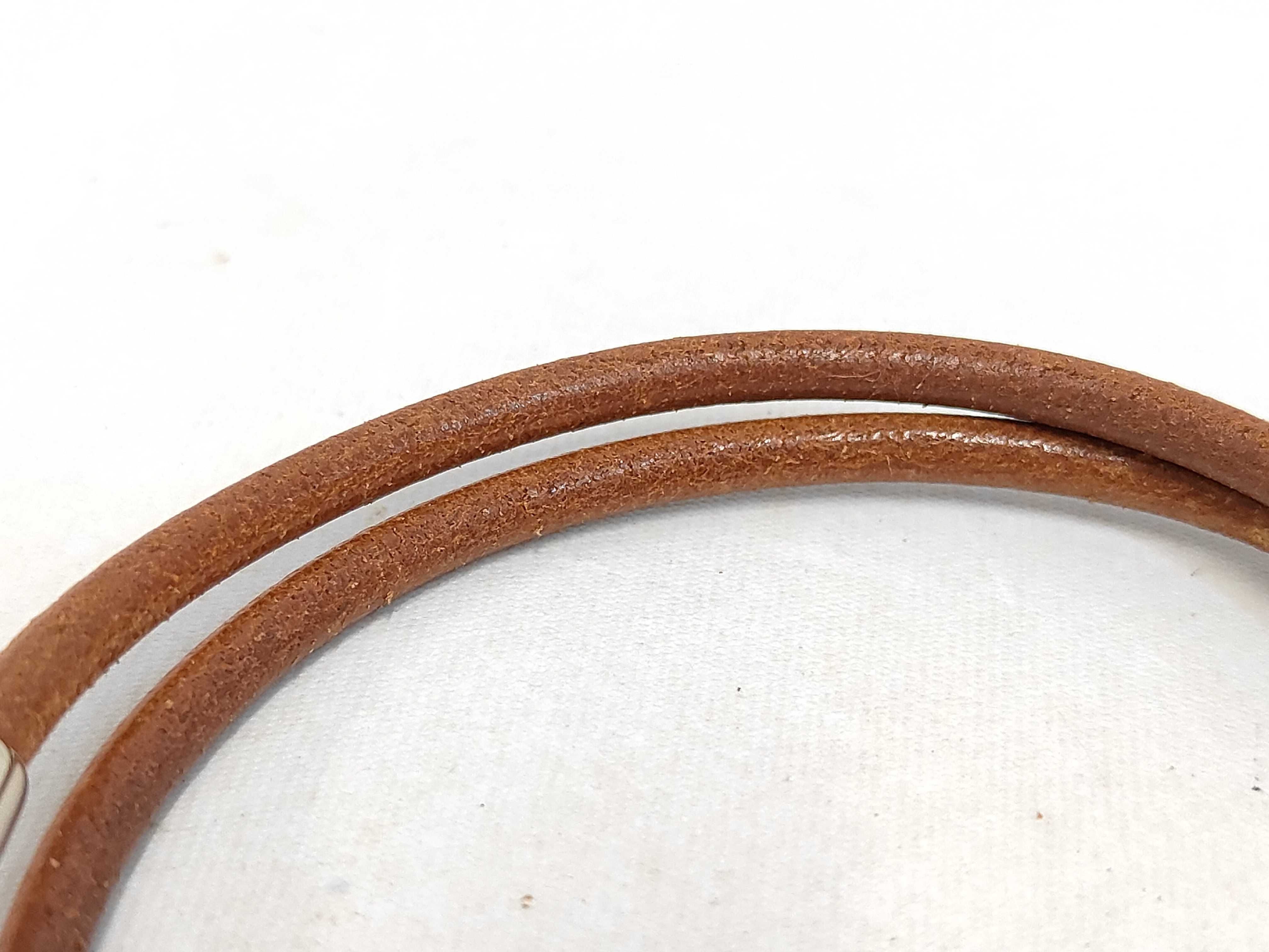 Jumbo Double Tour Brown x Silver BL Bracelet/Bangle — view 4