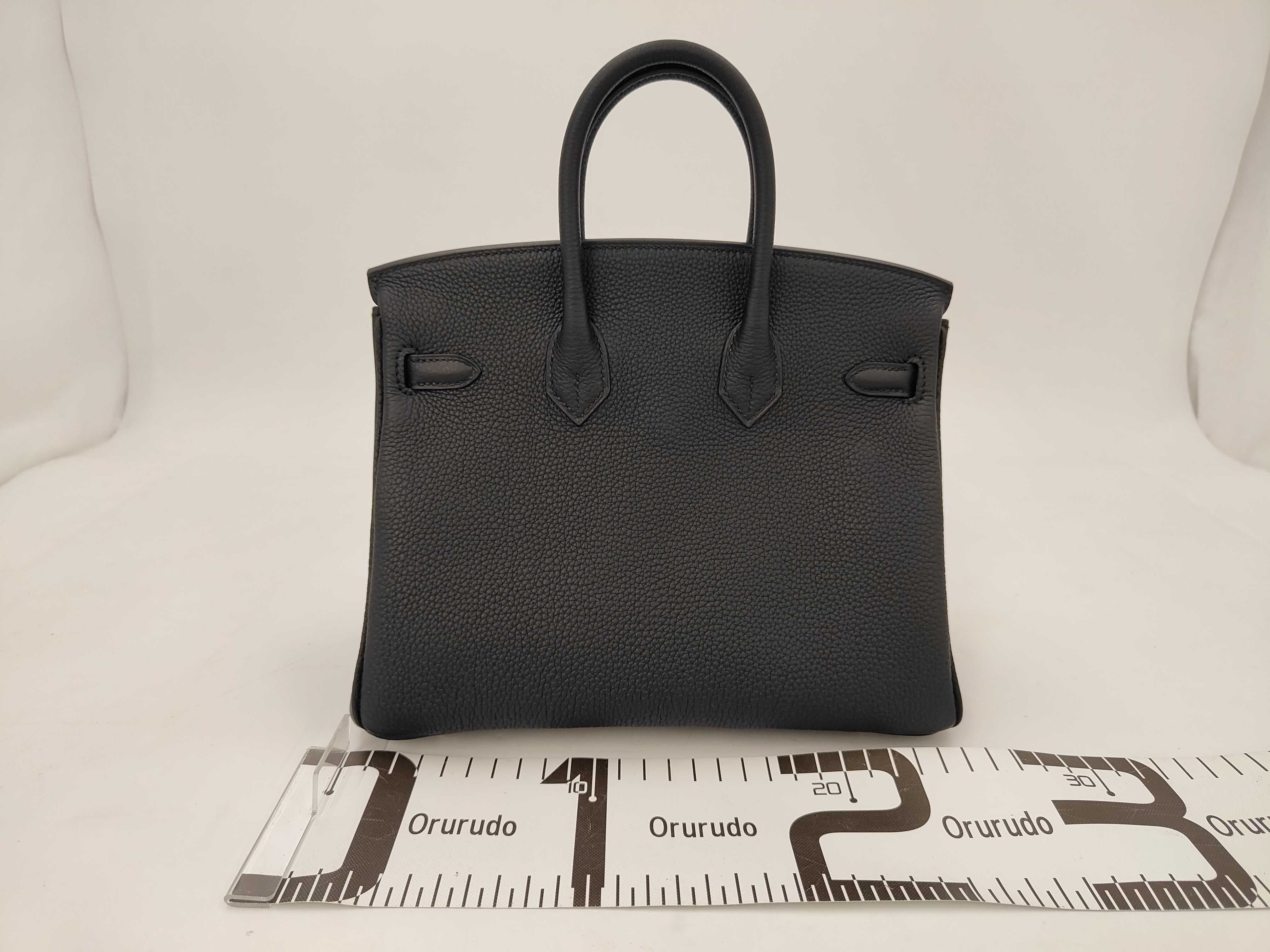 Birkin 25 Togo Black Silver Hardware G Stamp Handbag — view 2