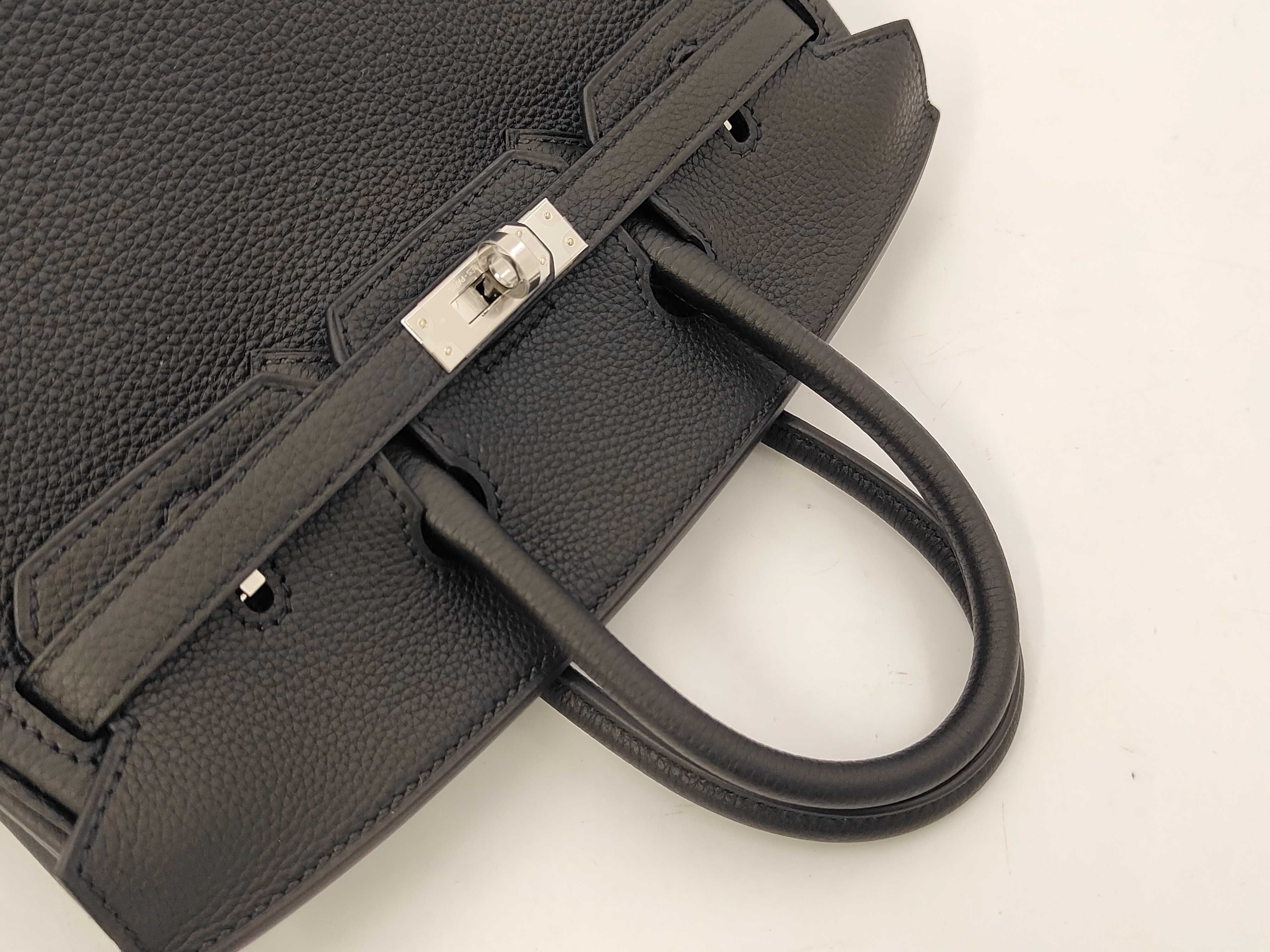 Birkin 25 Togo Black Silver Hardware G Stamp Handbag — view 3