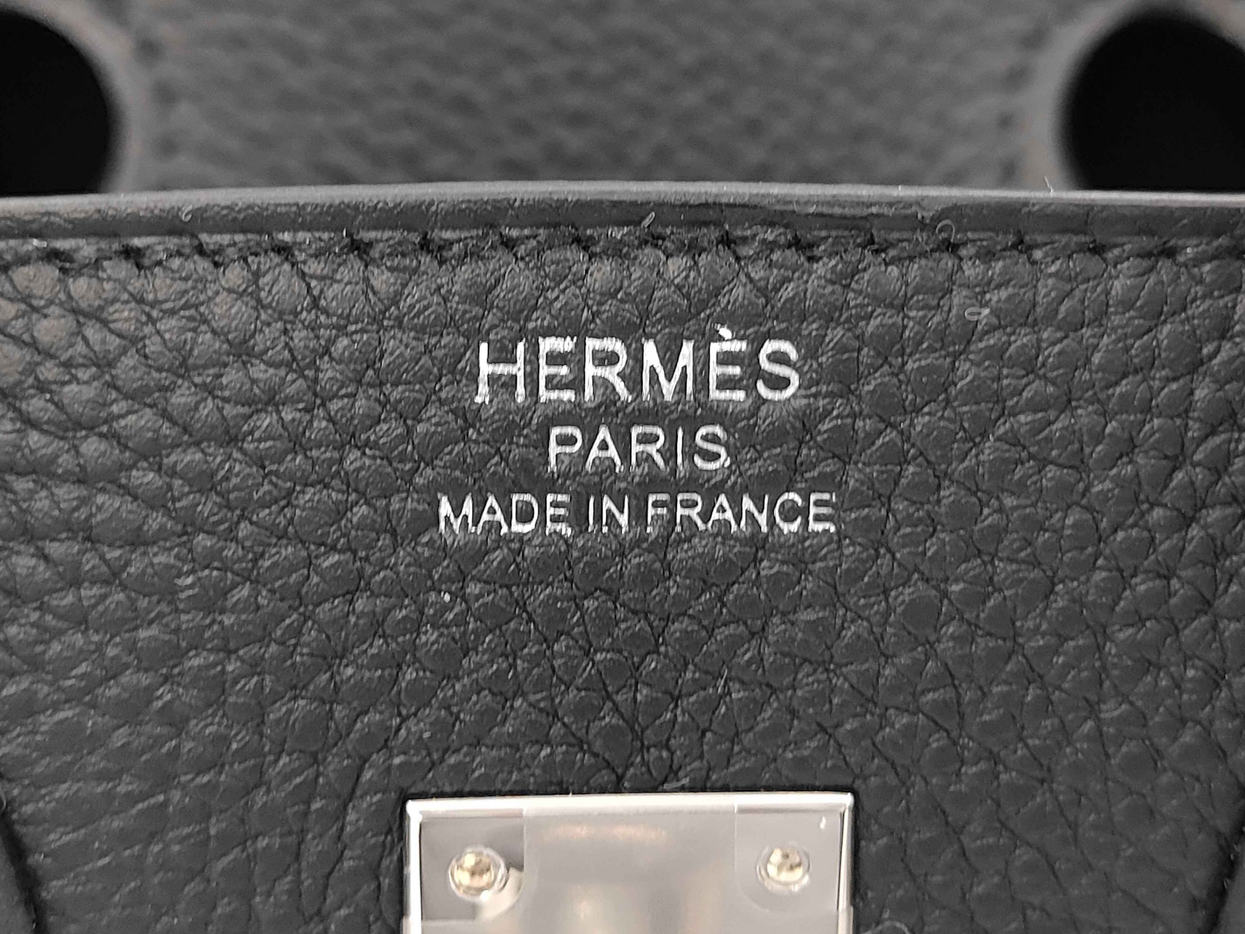 Birkin 25 Togo Black Silver Hardware G Stamp Handbag — view 9