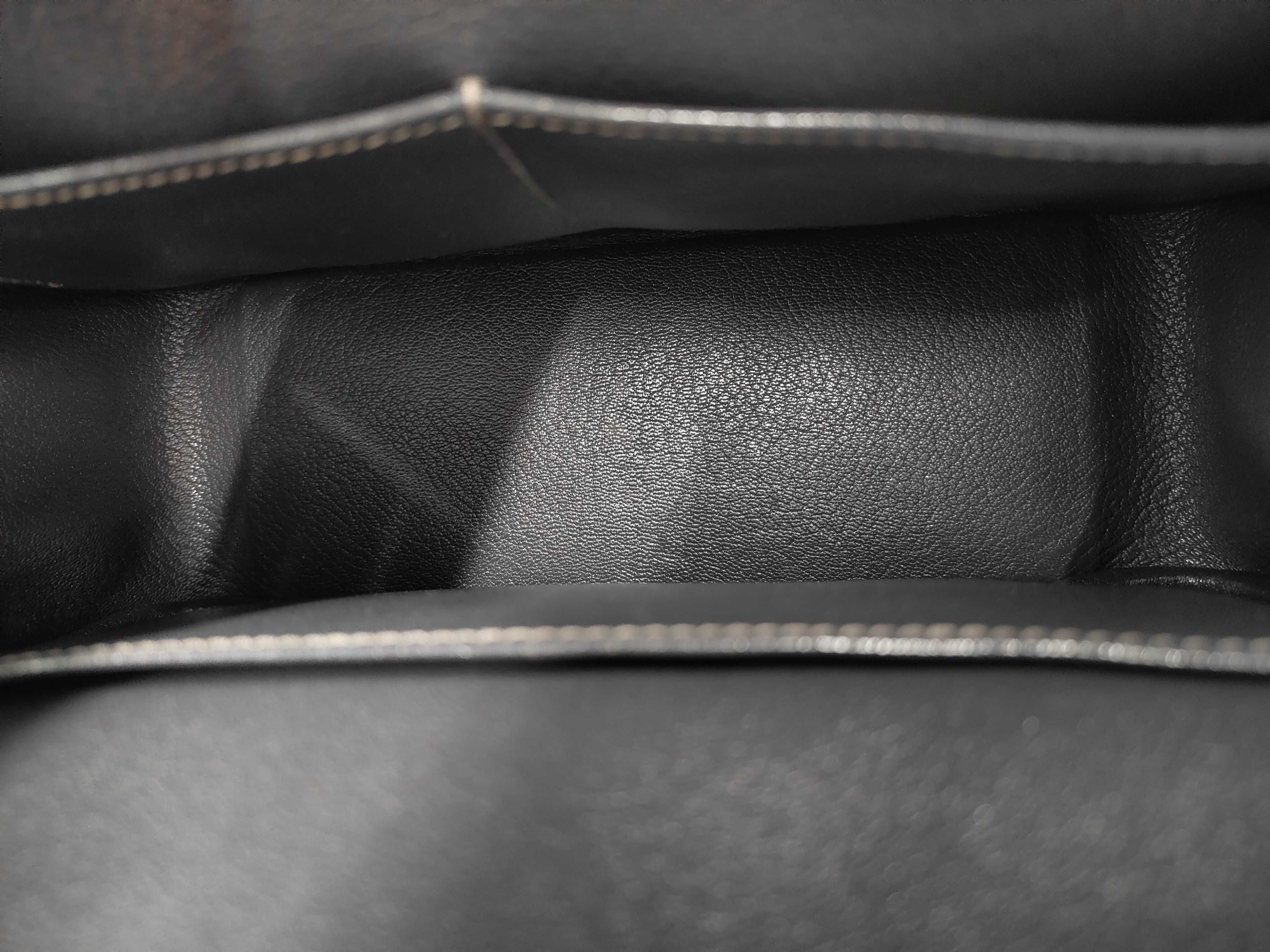Plume 28 S stamp Leather Gray Handbag with Dust Bag — view 11