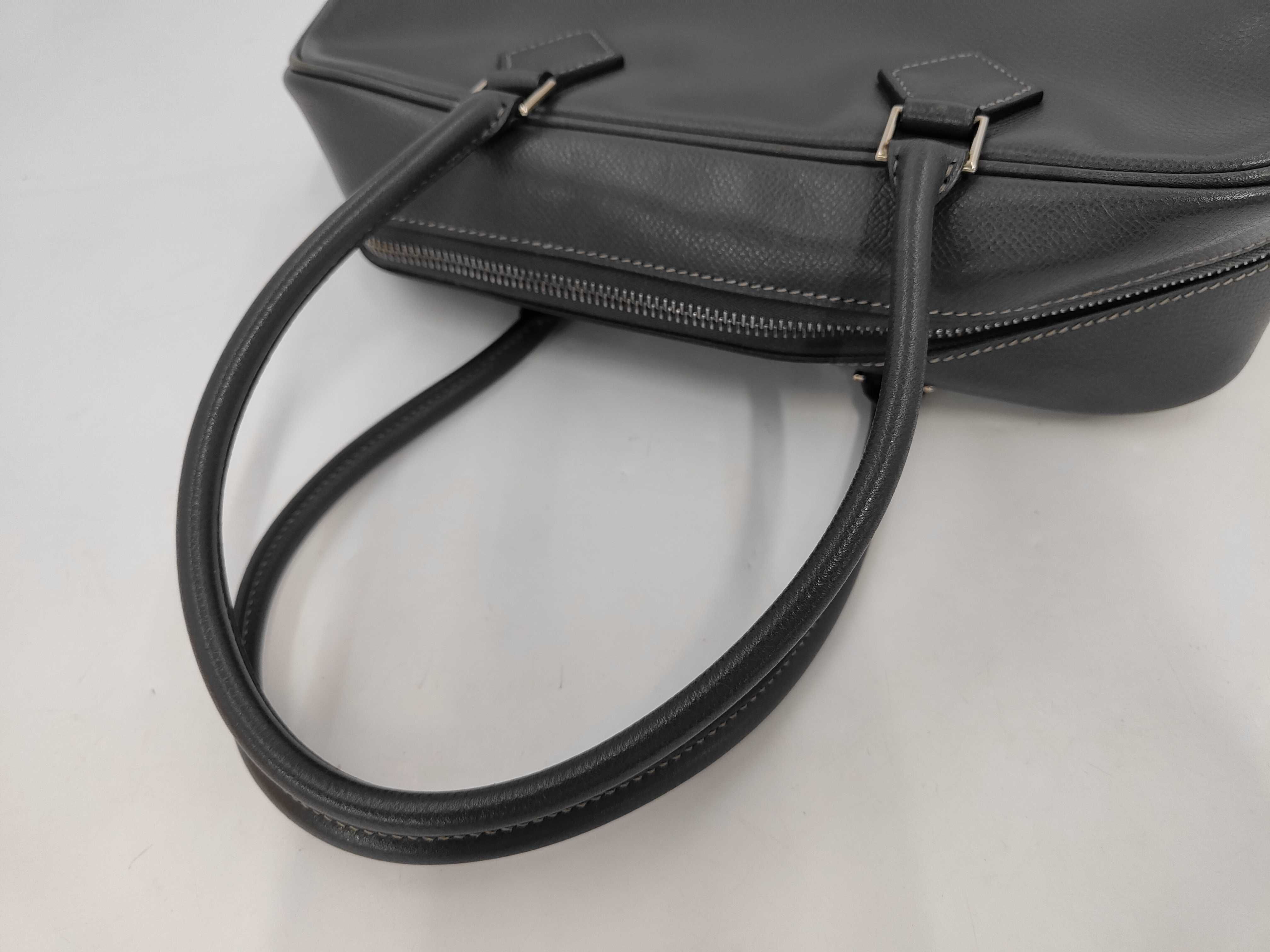 Plume 28 S stamp Leather Gray Handbag with Dust Bag — view 5