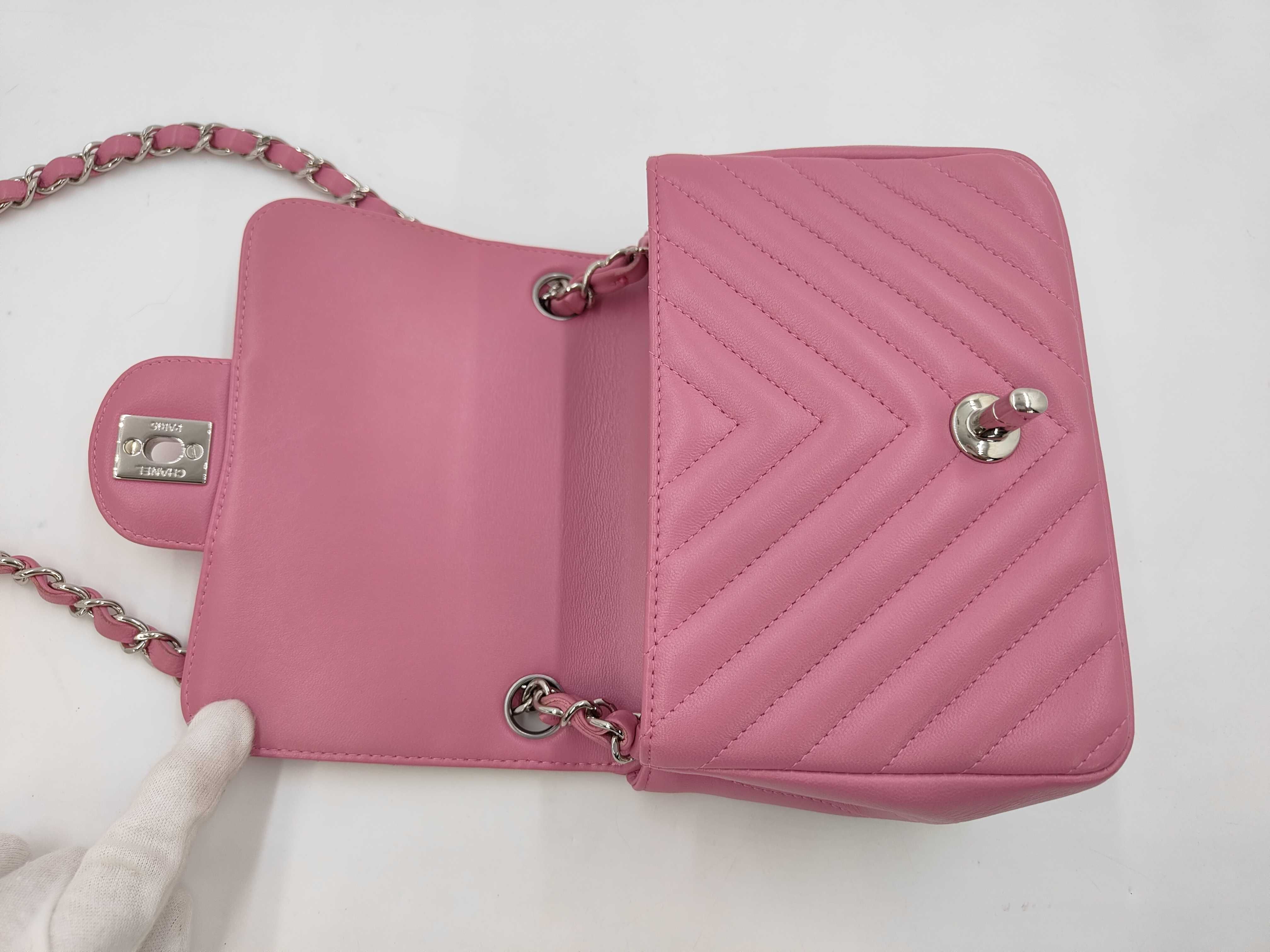 Lambskin Pink Mini Matelassé Shoulder Bag (Serial No. 30s) — view 8