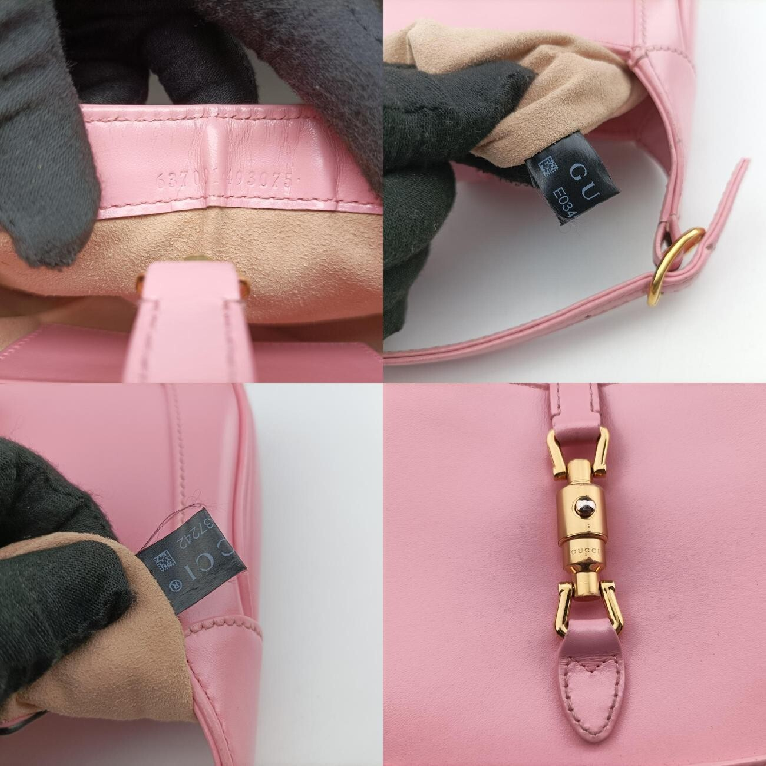 Jackie 1961 Pink Leather Shoulder Bag 637091 E034537242 — view 8