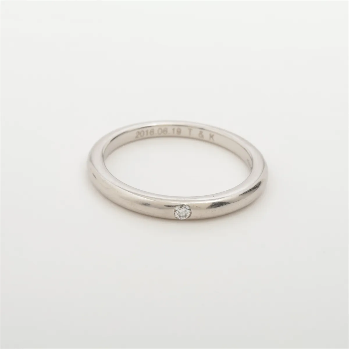 Fedi 1P Diamond Ring, Pt950, 2.9g, Initials HE6XRC 348626