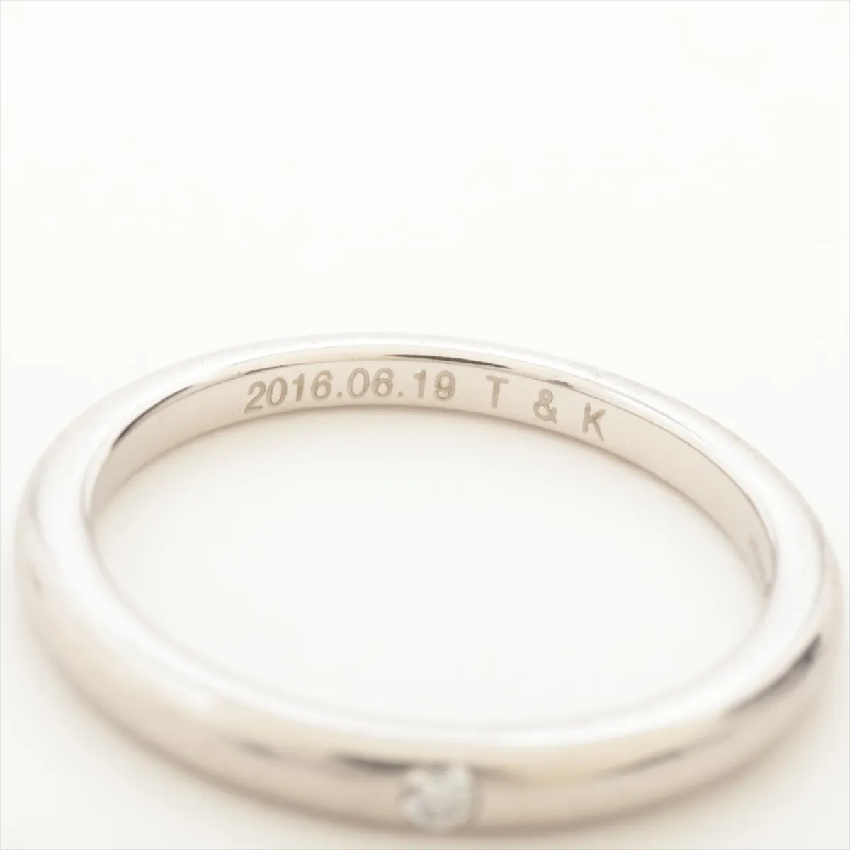 Fedi 1P Diamond Ring, Pt950, 2.9g, Initials HE6XRC 348626 — view 4