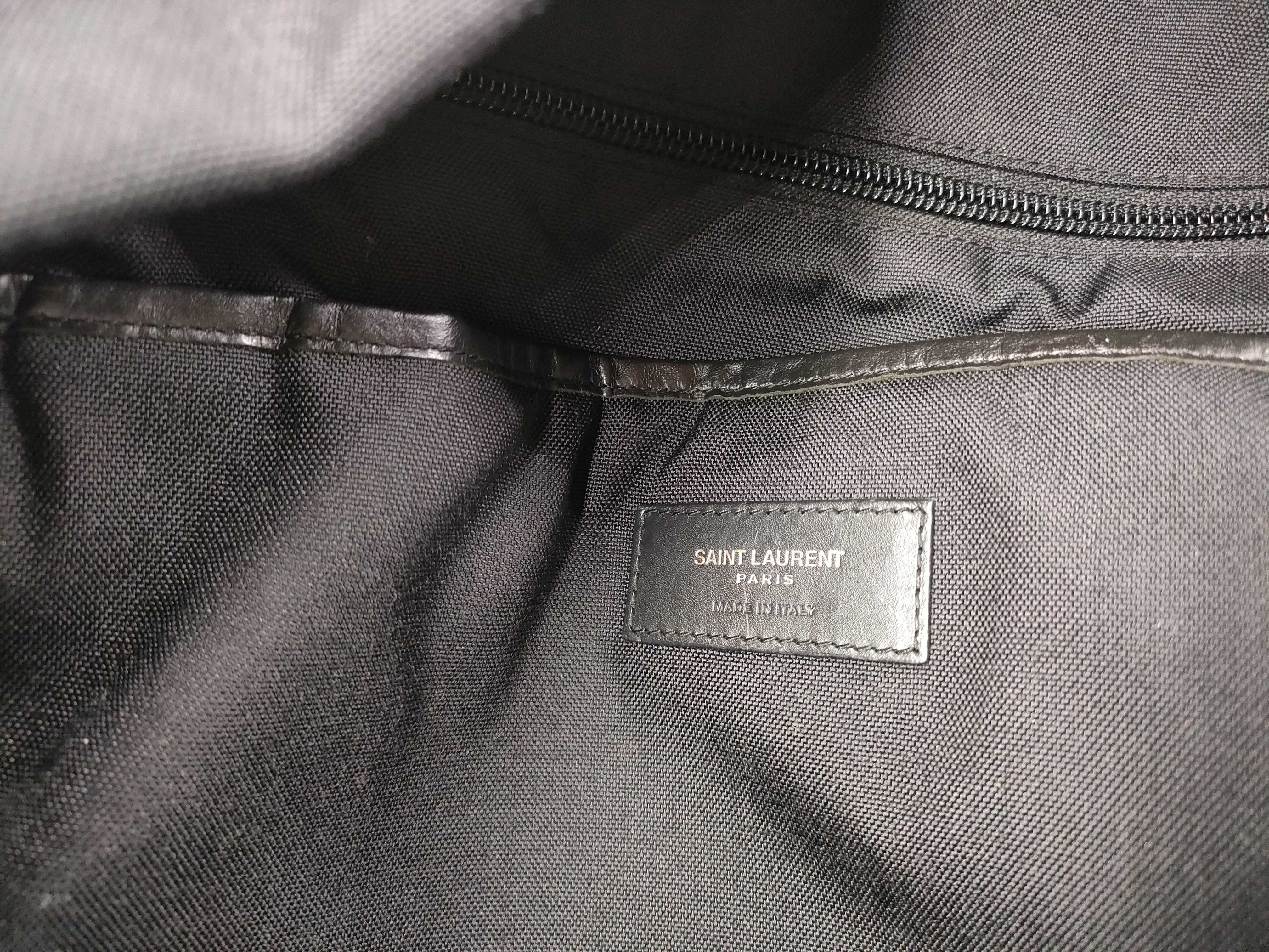 Canvas x Leather Backpack, Black — view 15