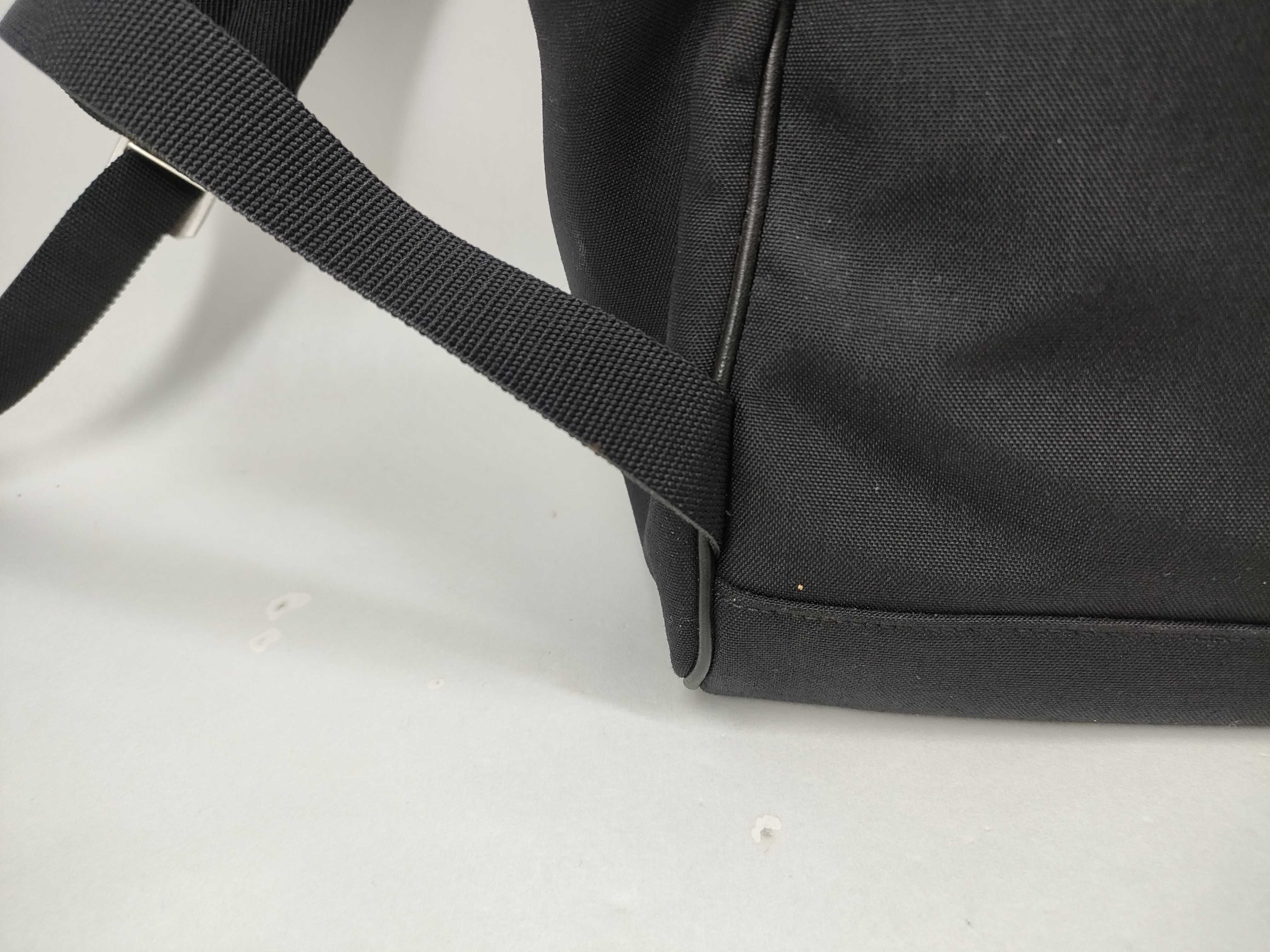 Canvas x Leather Backpack, Black — view 3