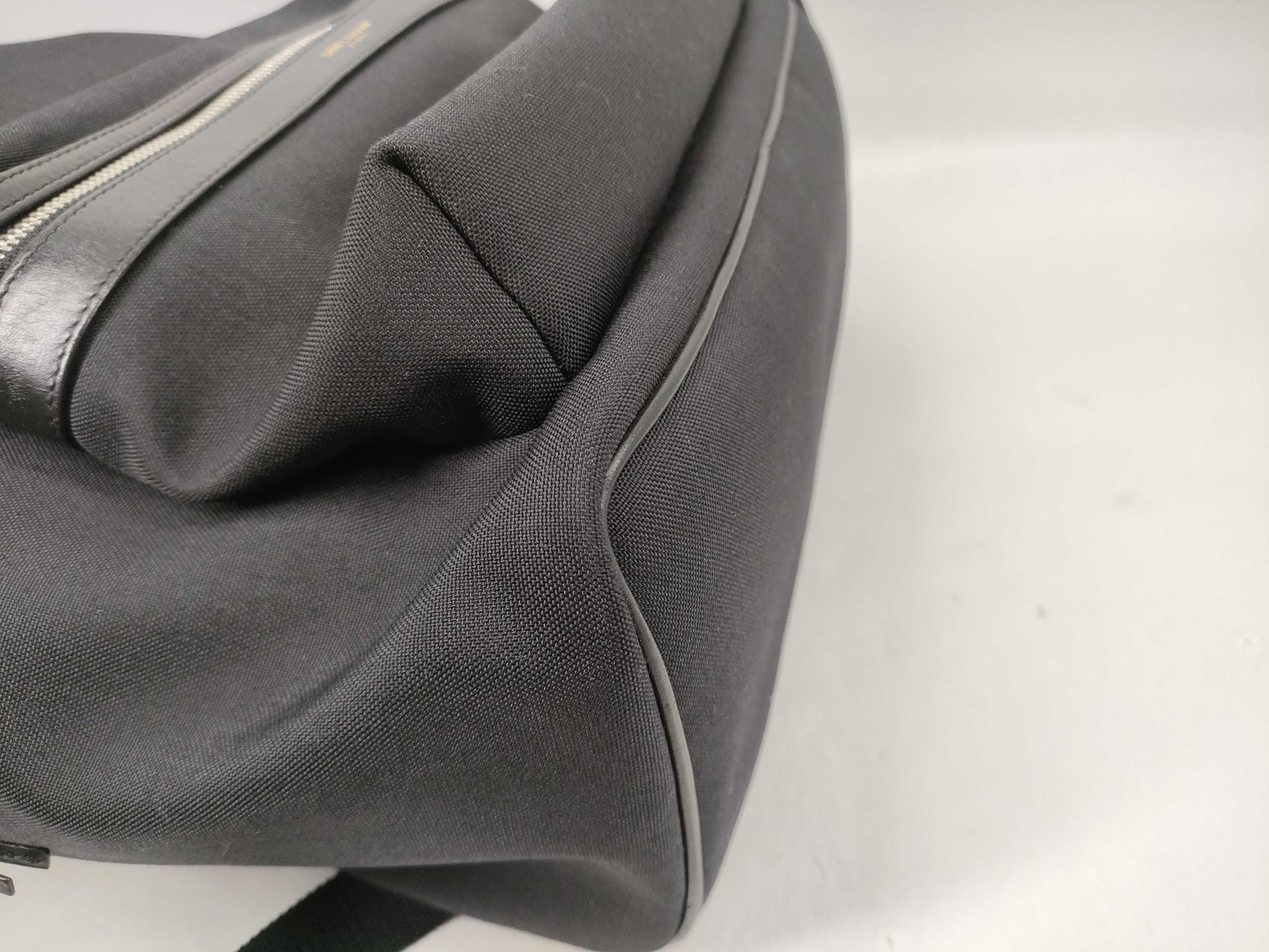 Canvas x Leather Backpack, Black — view 9