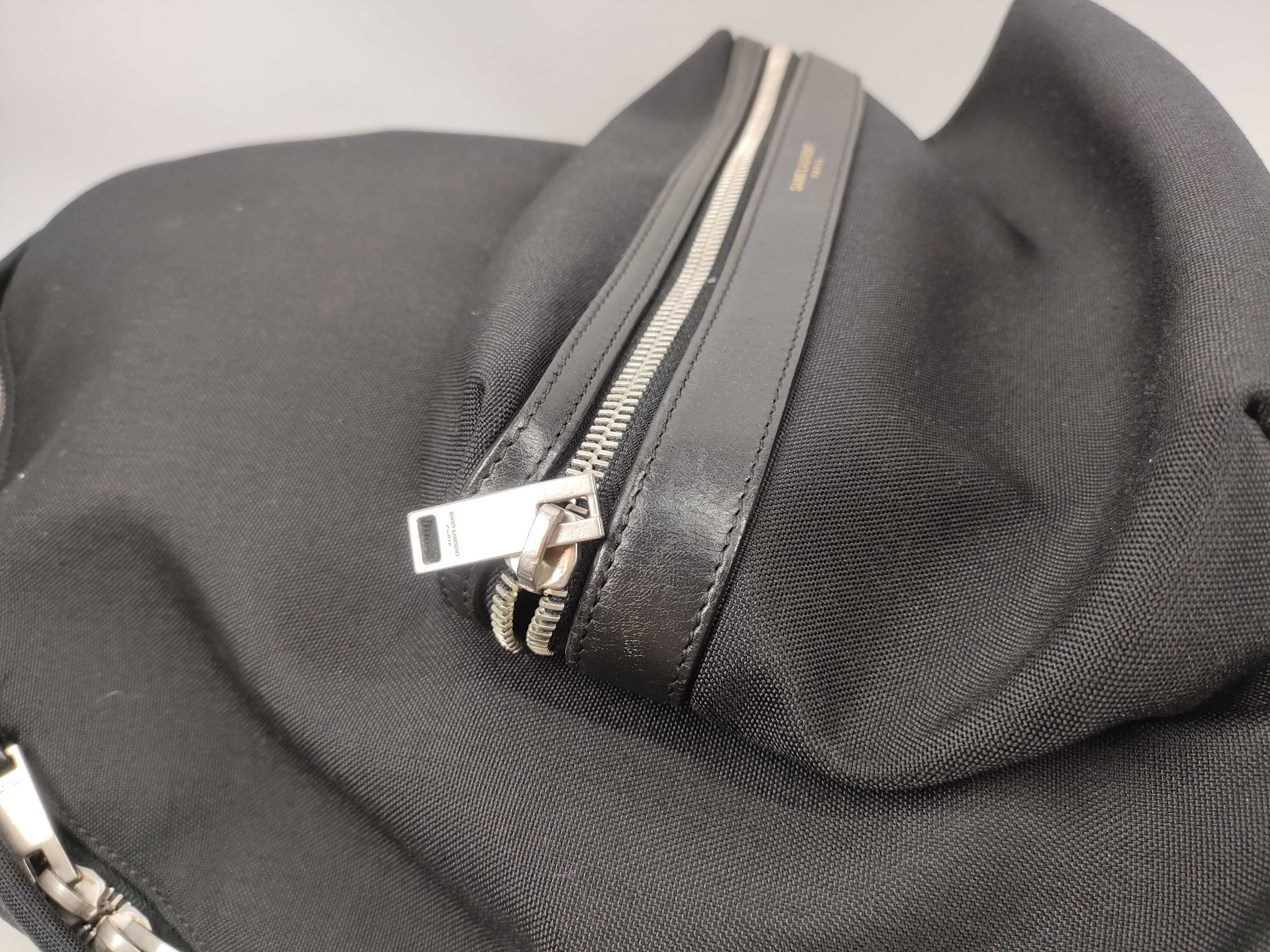 Canvas x Leather Backpack, Black — view 10