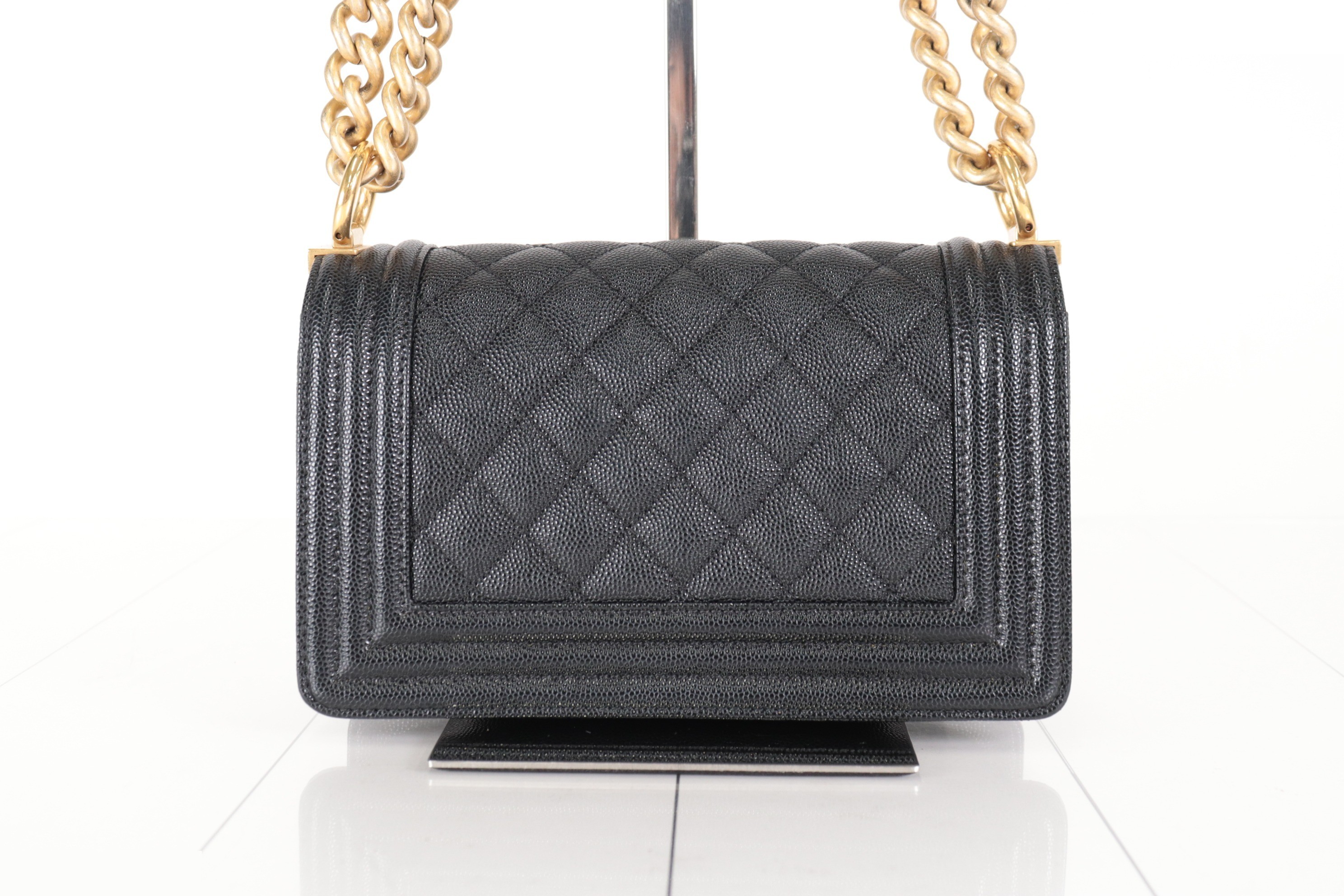 Boy Chanel Caviar Chain Shoulder Bag — view 3