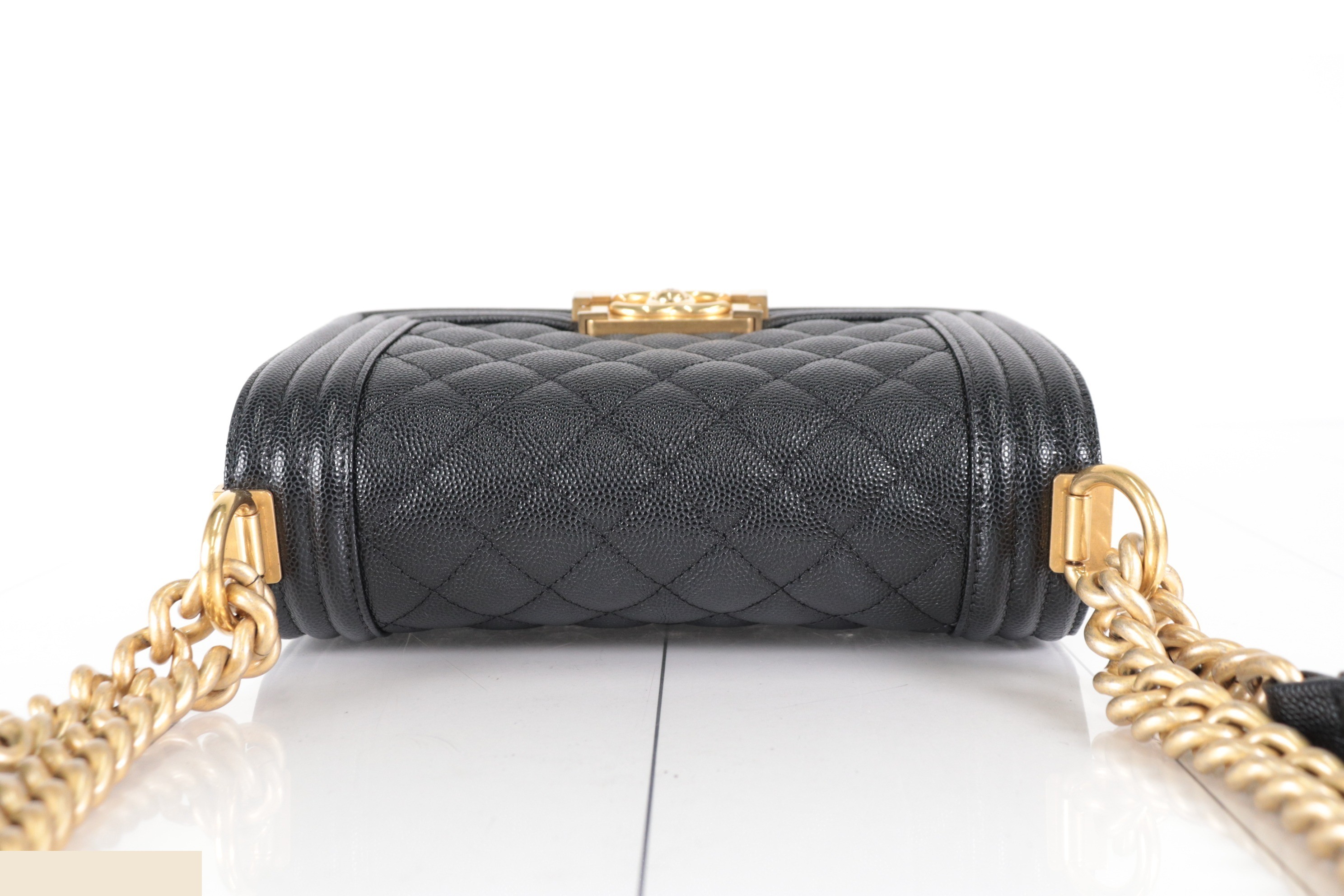 Boy Chanel Caviar Chain Shoulder Bag — view 6