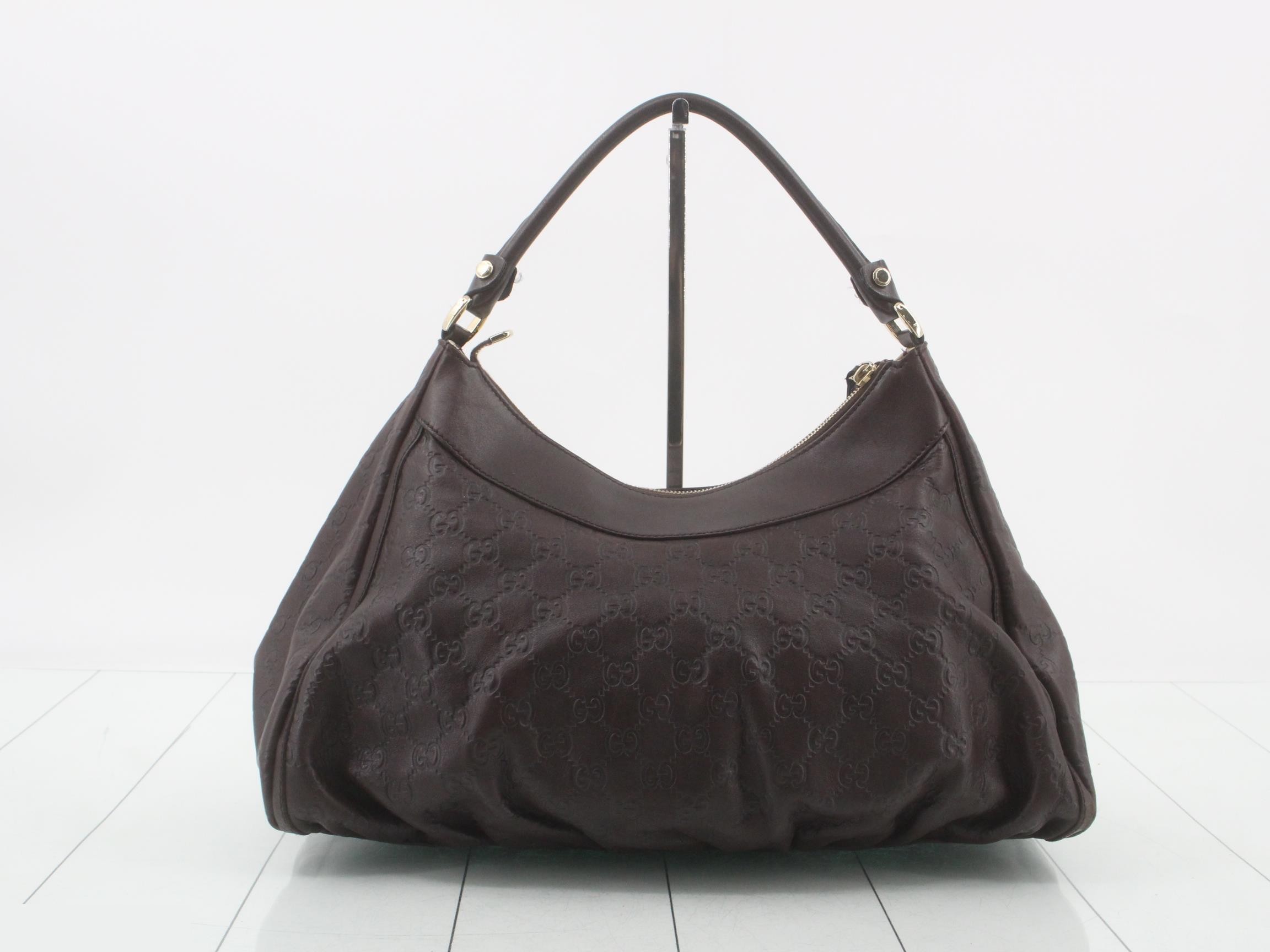 Guccissima one-shoulder bag, leather, dark brown — view 2