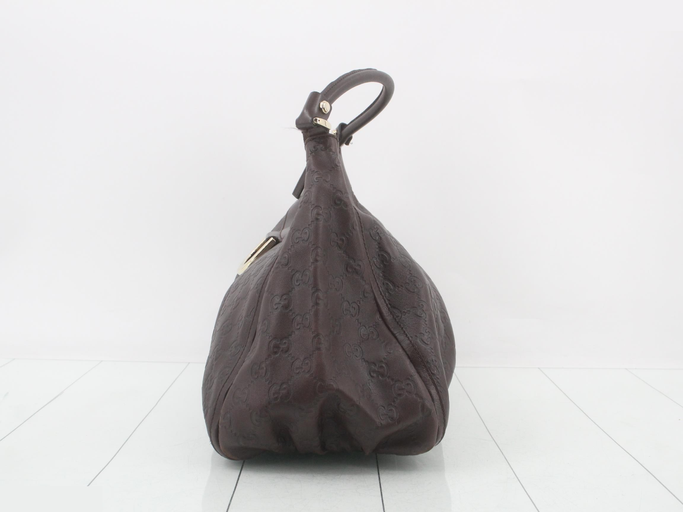 Guccissima one-shoulder bag, leather, dark brown — view 3
