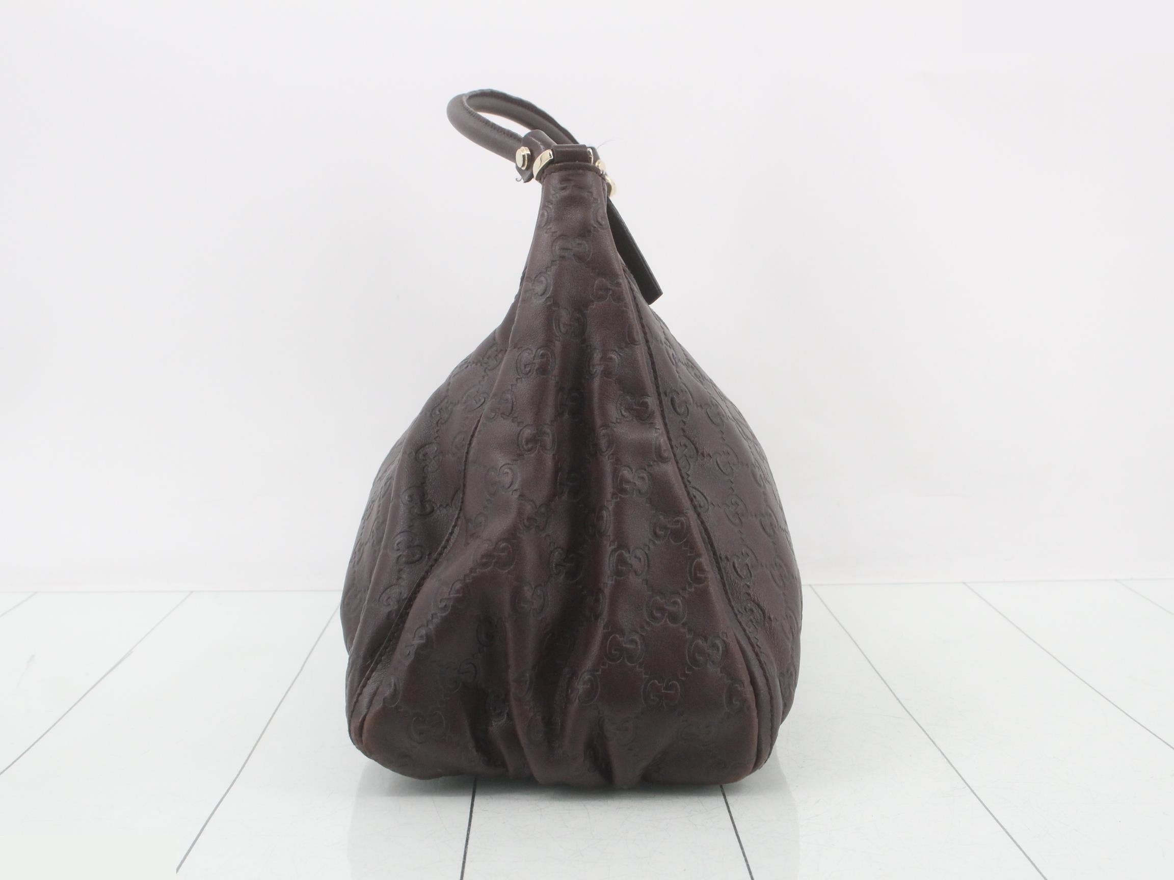 Guccissima one-shoulder bag, leather, dark brown — view 4