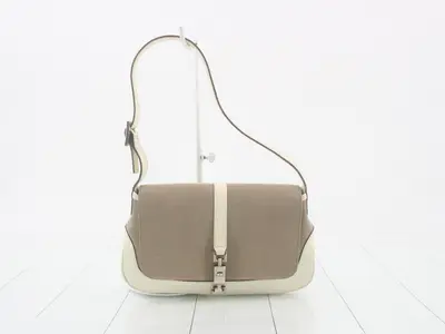 001.3824 Jackie One-Shoulder Bag, Canvas, Beige
