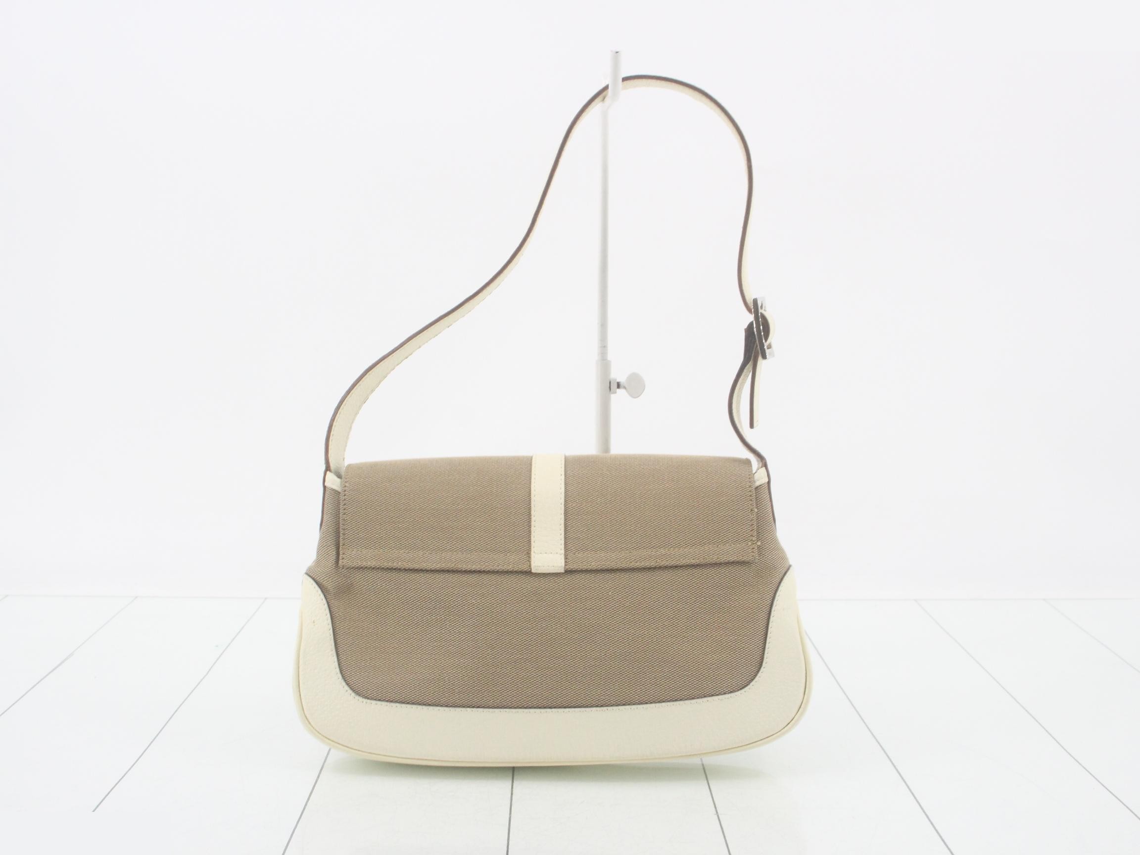 001.3824 Jackie One-Shoulder Bag, Canvas, Beige — view 2