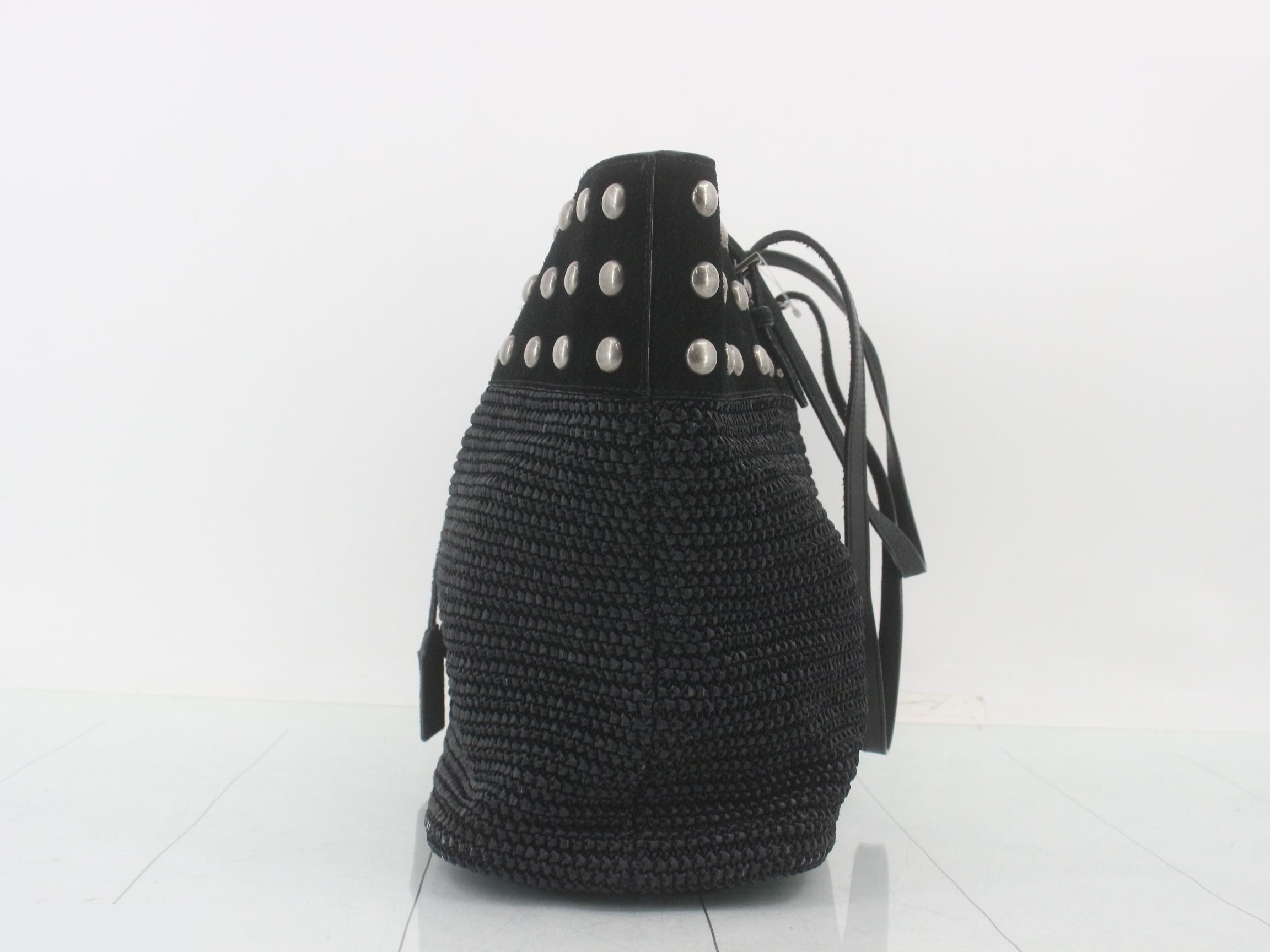 Raffia studded tote bag — view 3