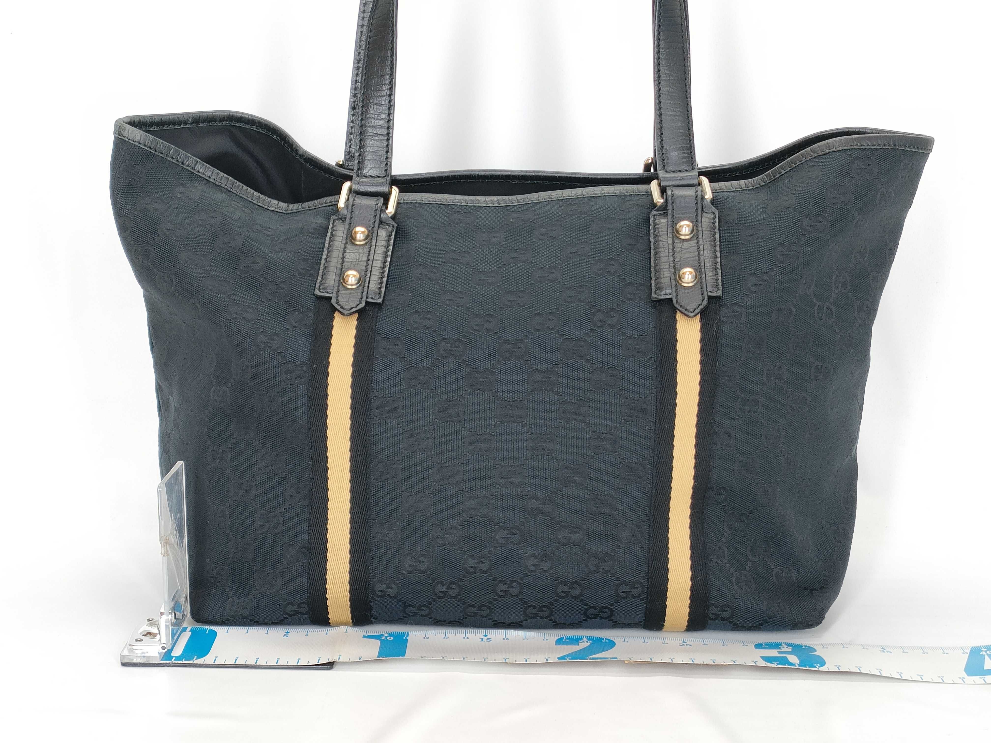 GG Canvas Tote Bag, Gucci Tote Bag, GG Canvas Sherry Line Shoulder Bag, Black Tote Bag — view 2