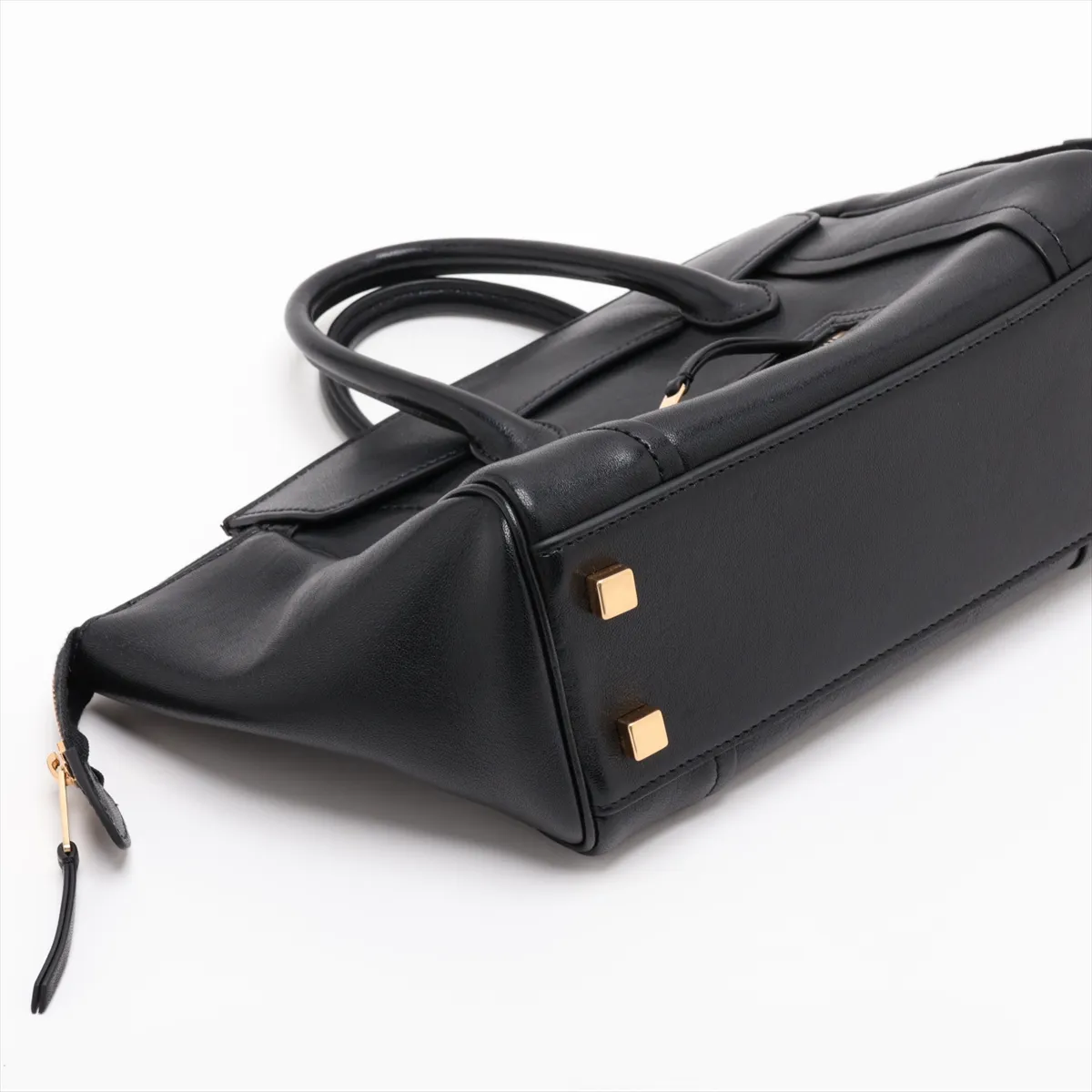 Little New Luggage Leather 2-Way Handbag, Black — view 4