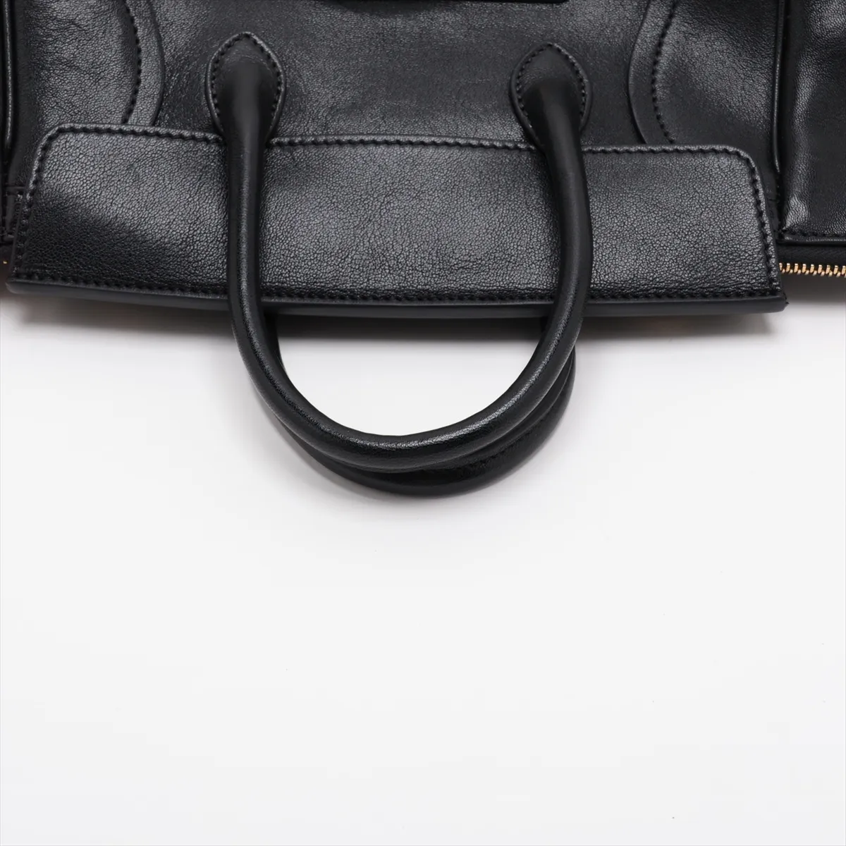 Little New Luggage Leather 2-Way Handbag, Black — view 5