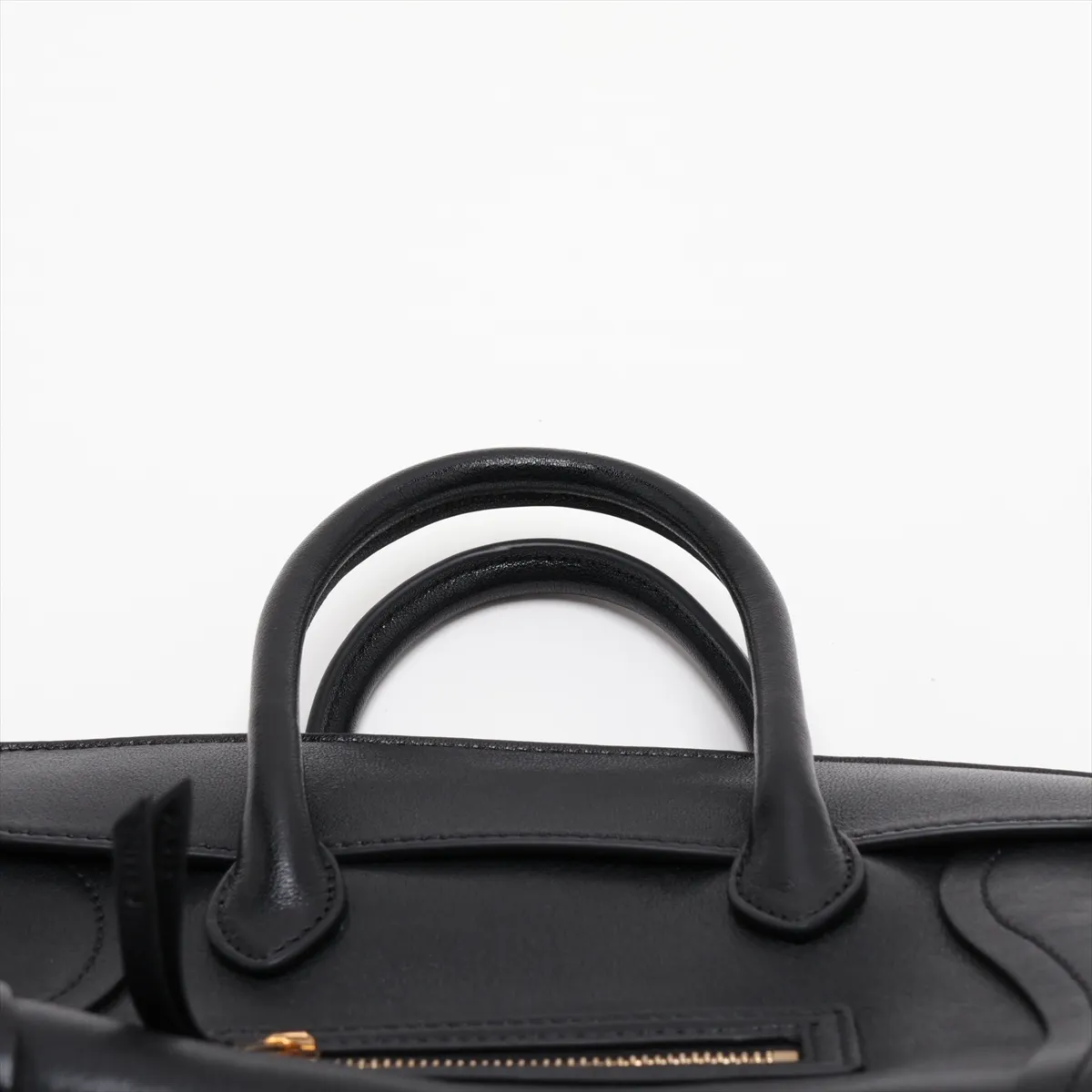 Little New Luggage Leather 2-Way Handbag, Black — view 6