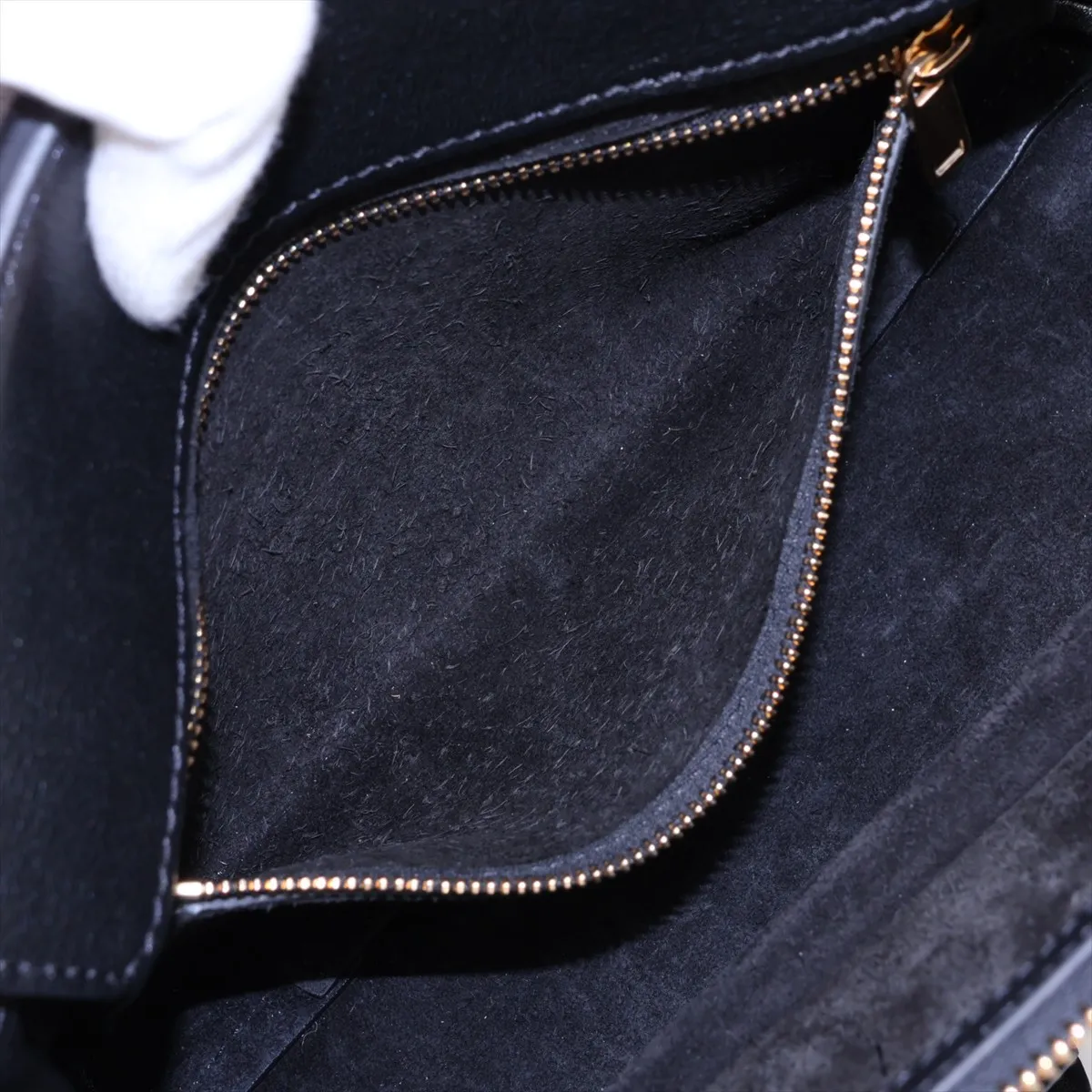 Little New Luggage Leather 2-Way Handbag, Black — view 9