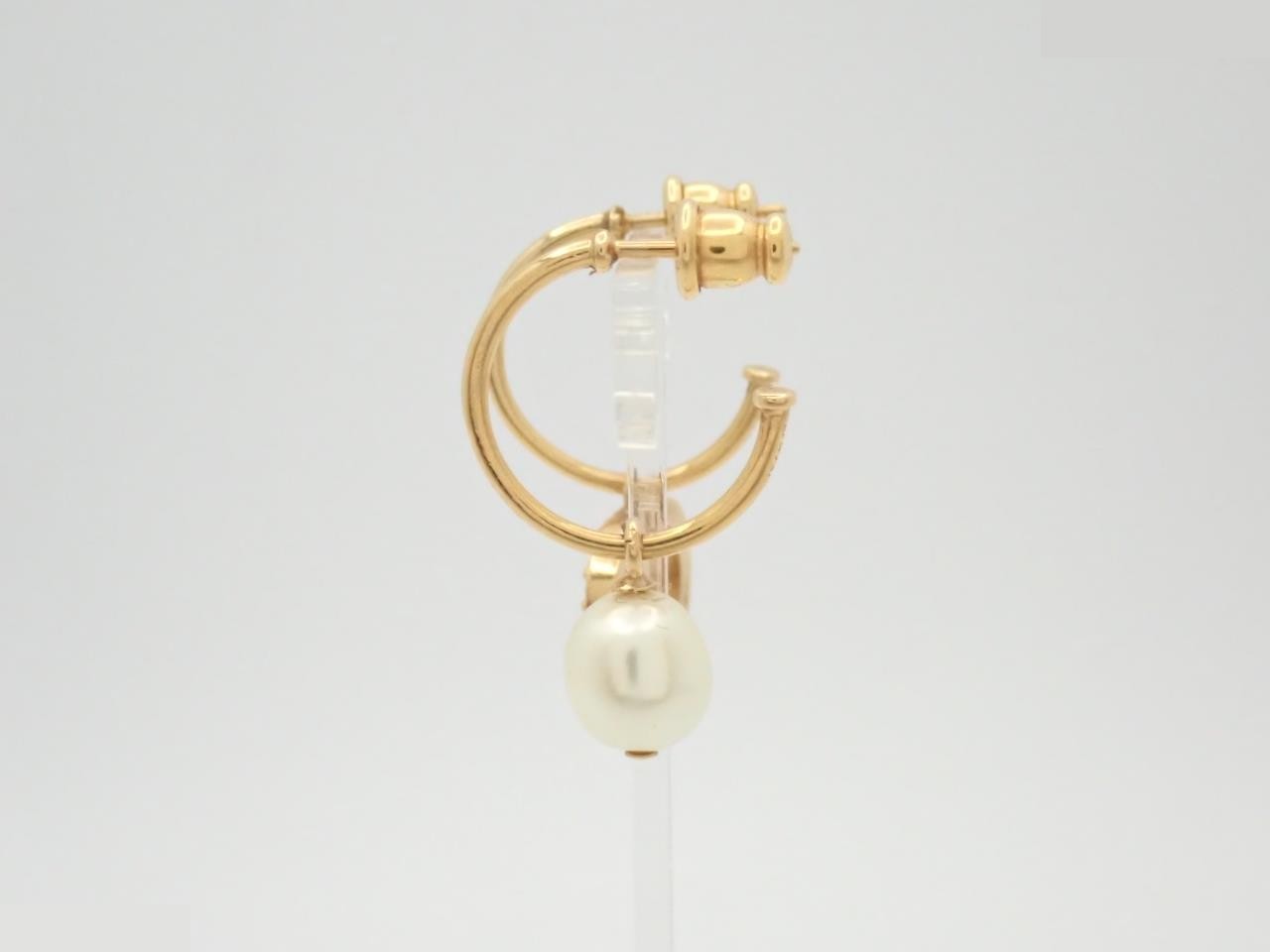 CD logo pearl earrings — view 3