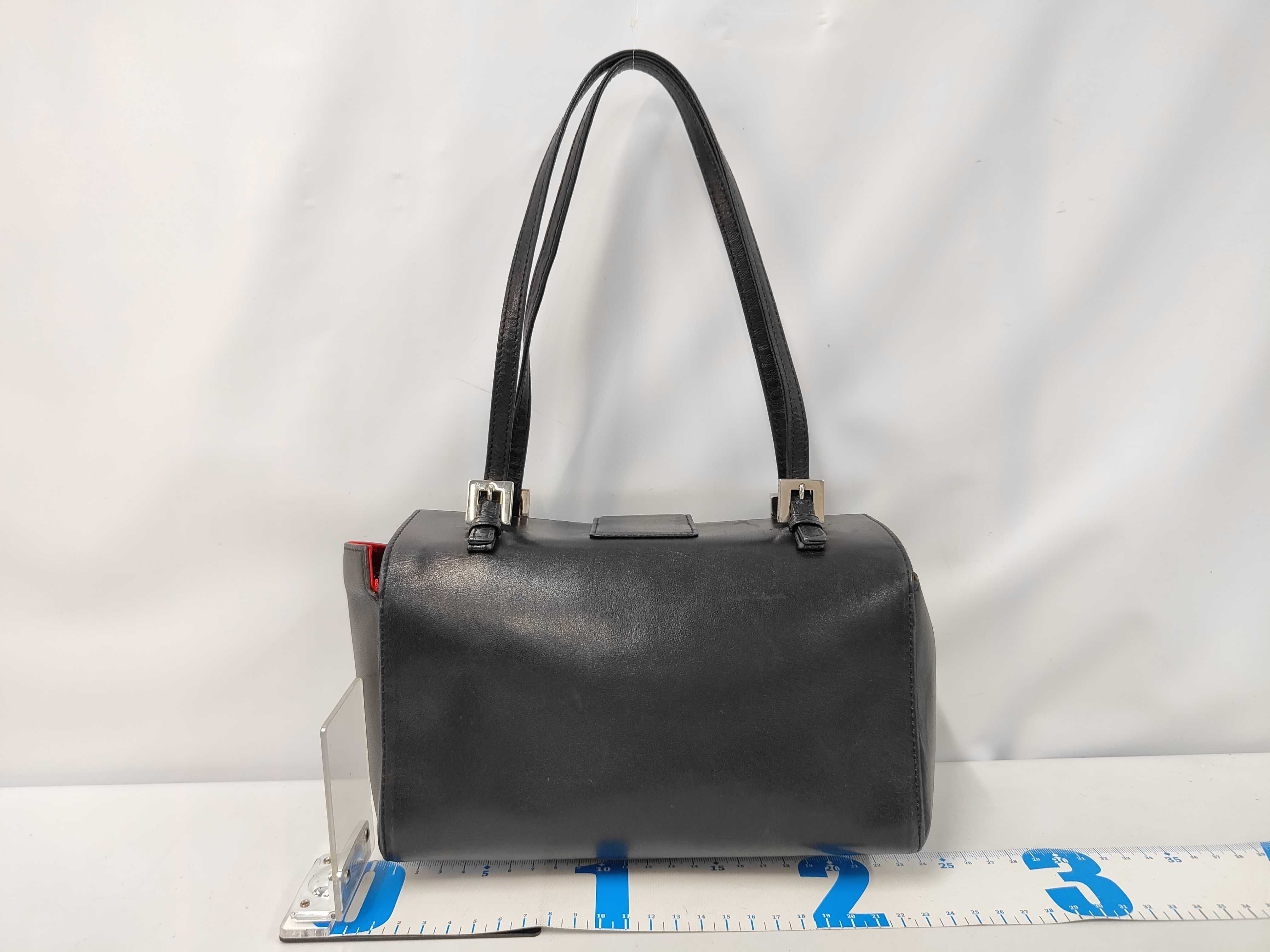 Mamma Zucca Hardware Calf Leather Handbag Black Tote Bag — view 2