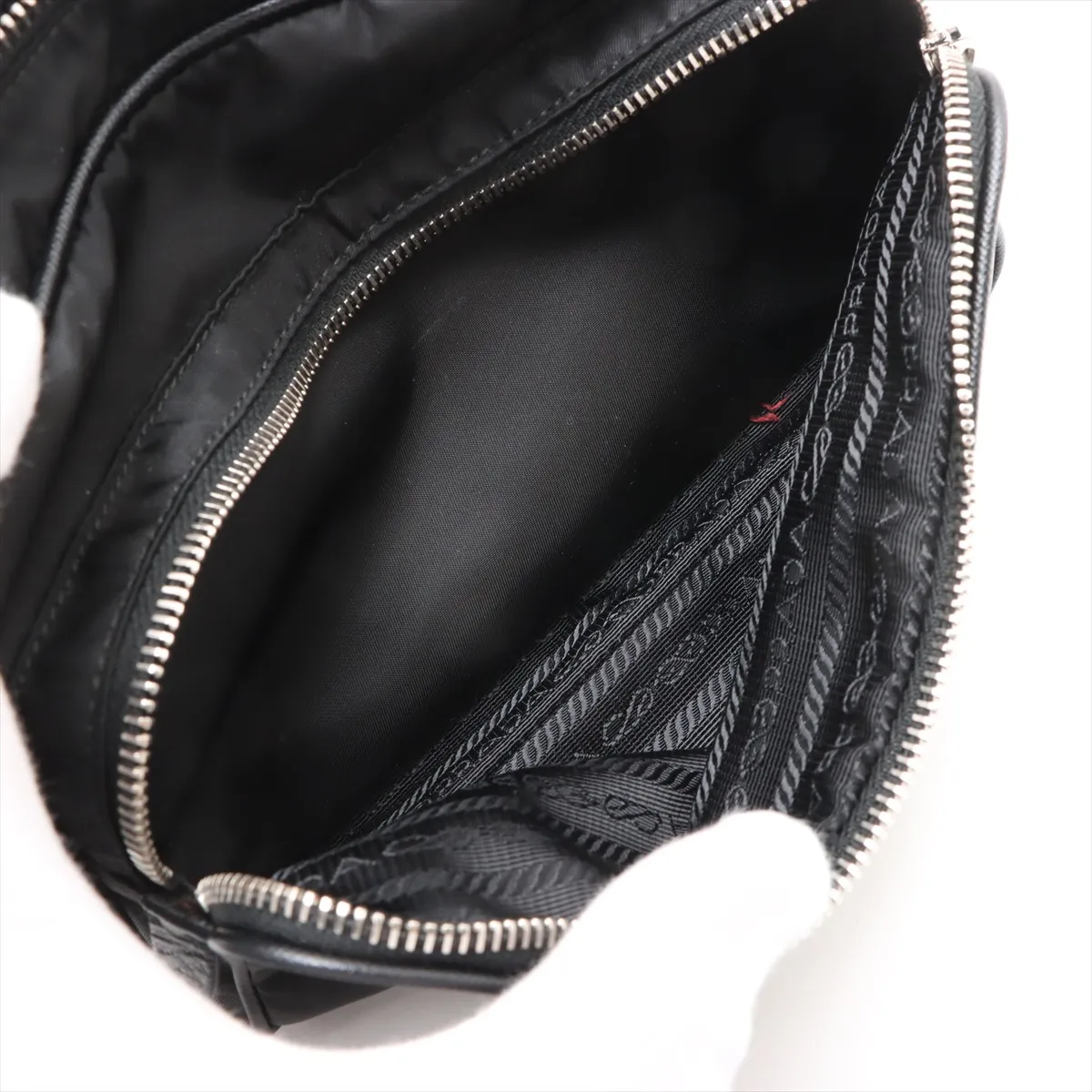 Tessuto Nylon x Leather Shoulder Bag Black — view 6