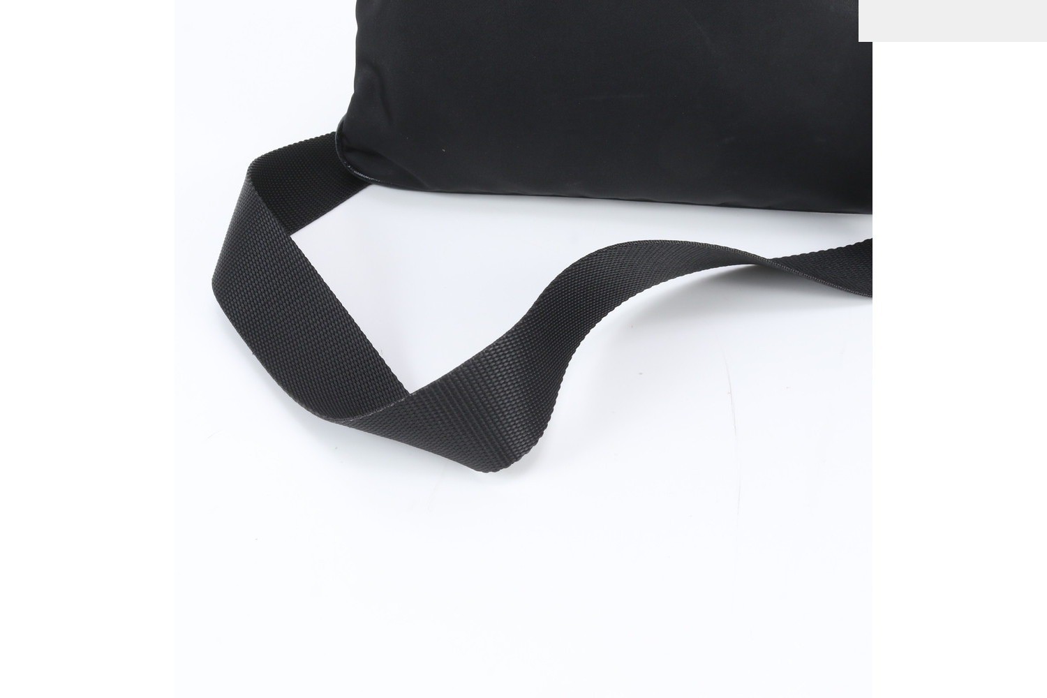 Tessuto Nylon Triangle Logo Leather Shoulder Bag — view 2
