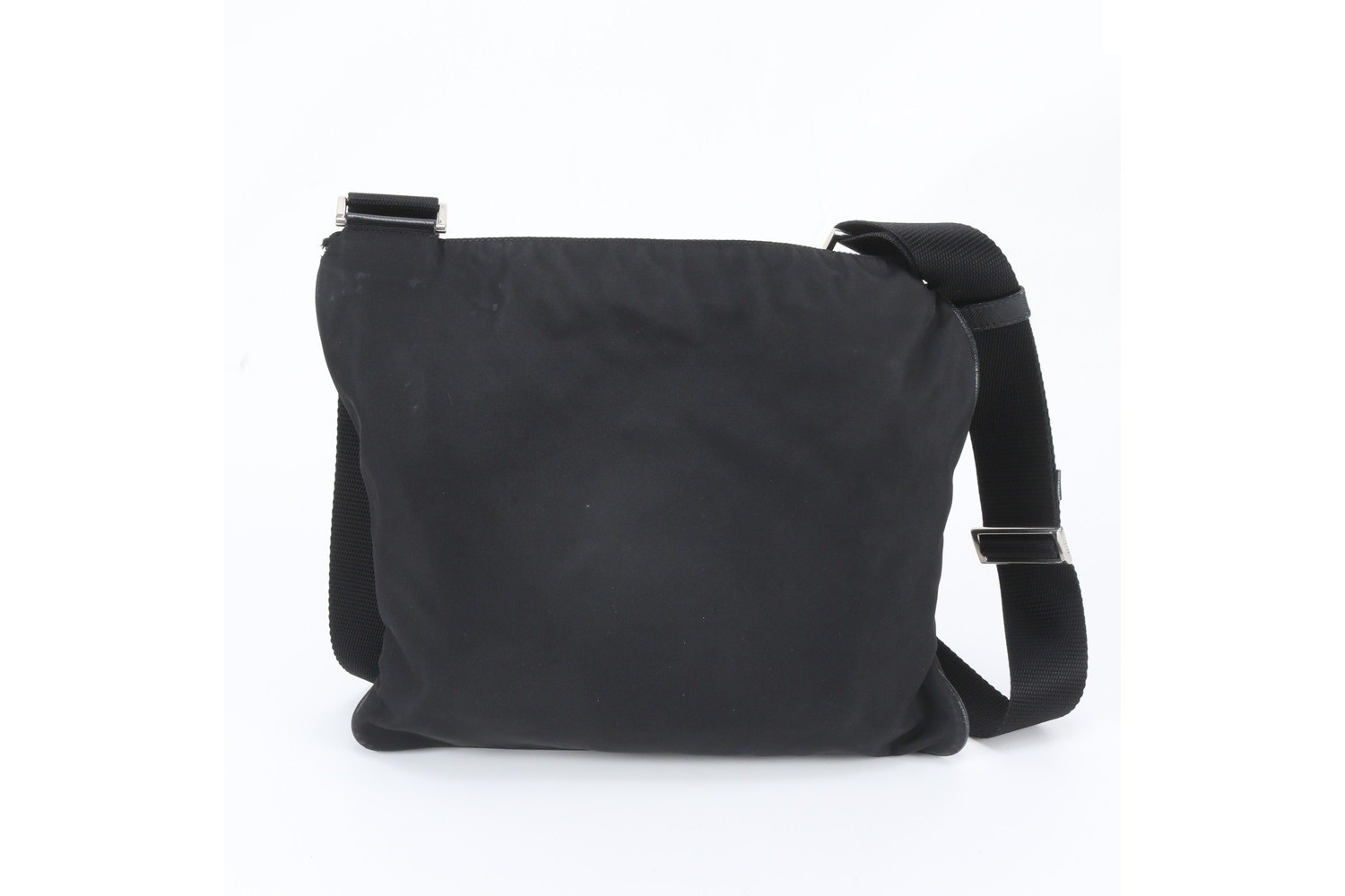 Tessuto Nylon Triangle Logo Leather Shoulder Bag — view 3