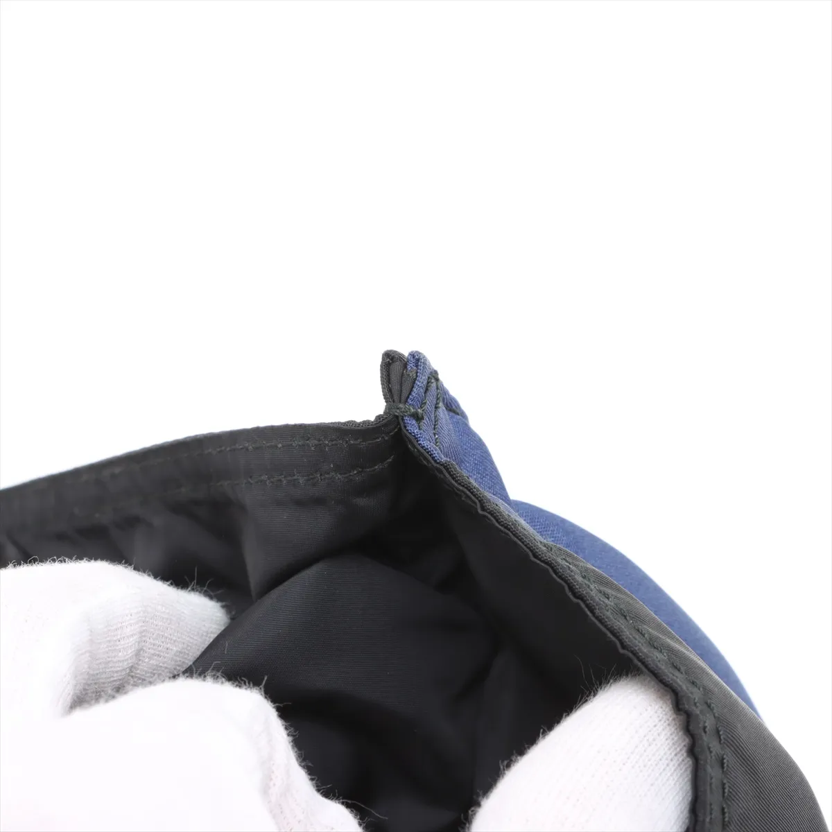 nylon x leather tote bag black x green x blue — view 11