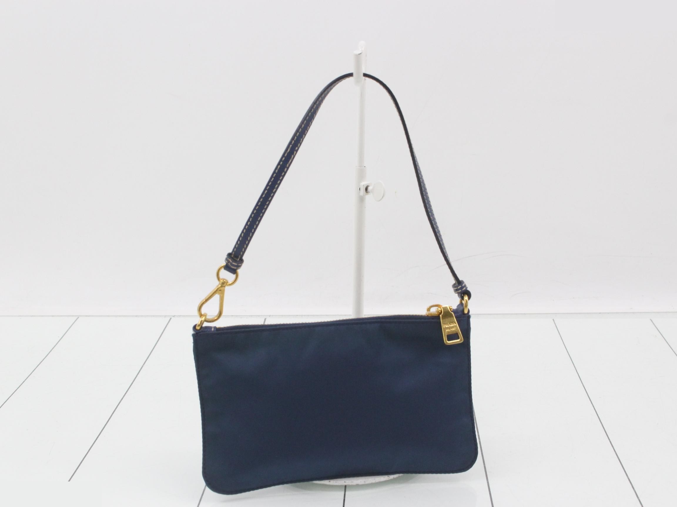 Nylon accessory pouch, blue — view 2