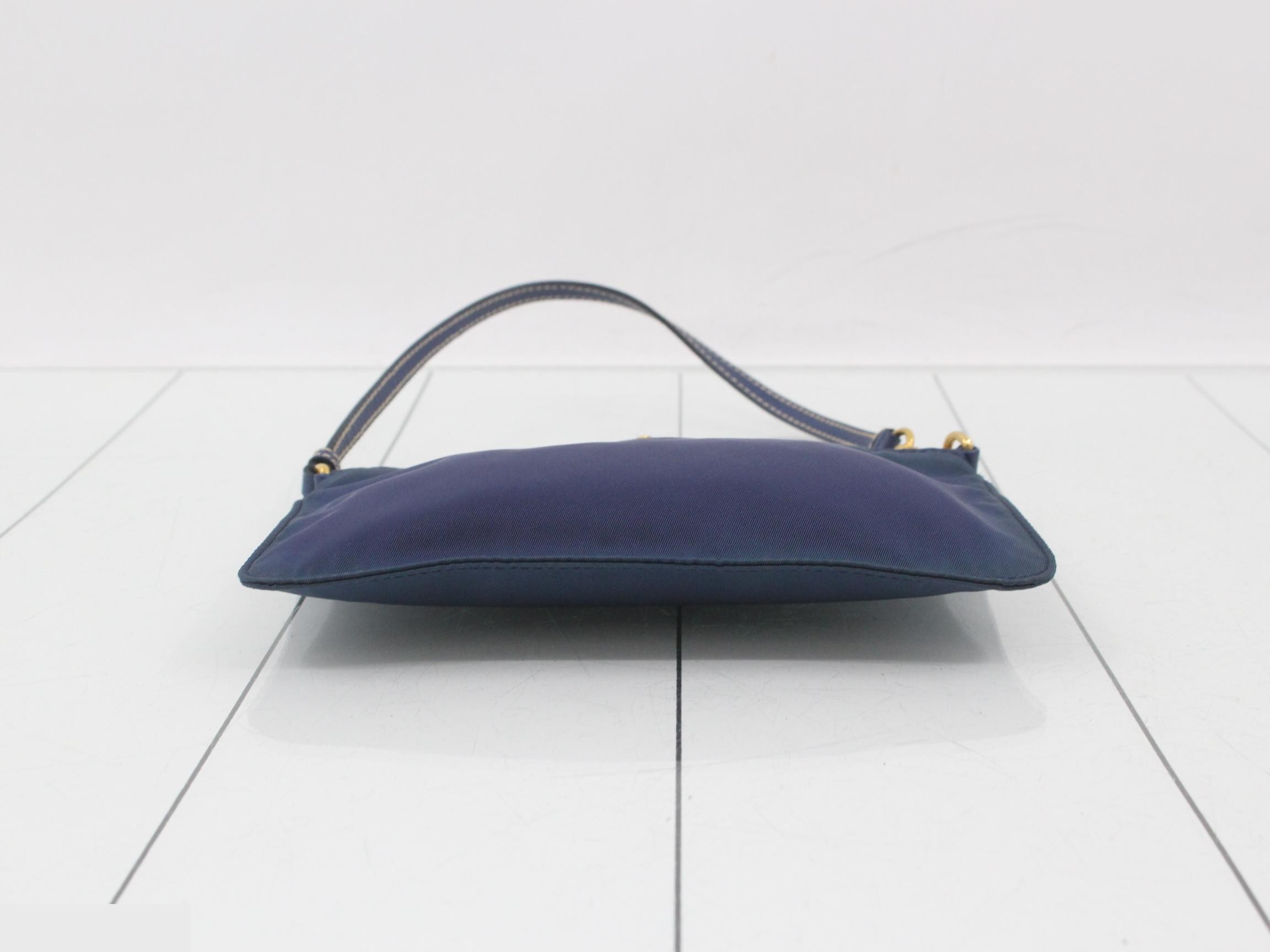 Nylon accessory pouch, blue — view 3