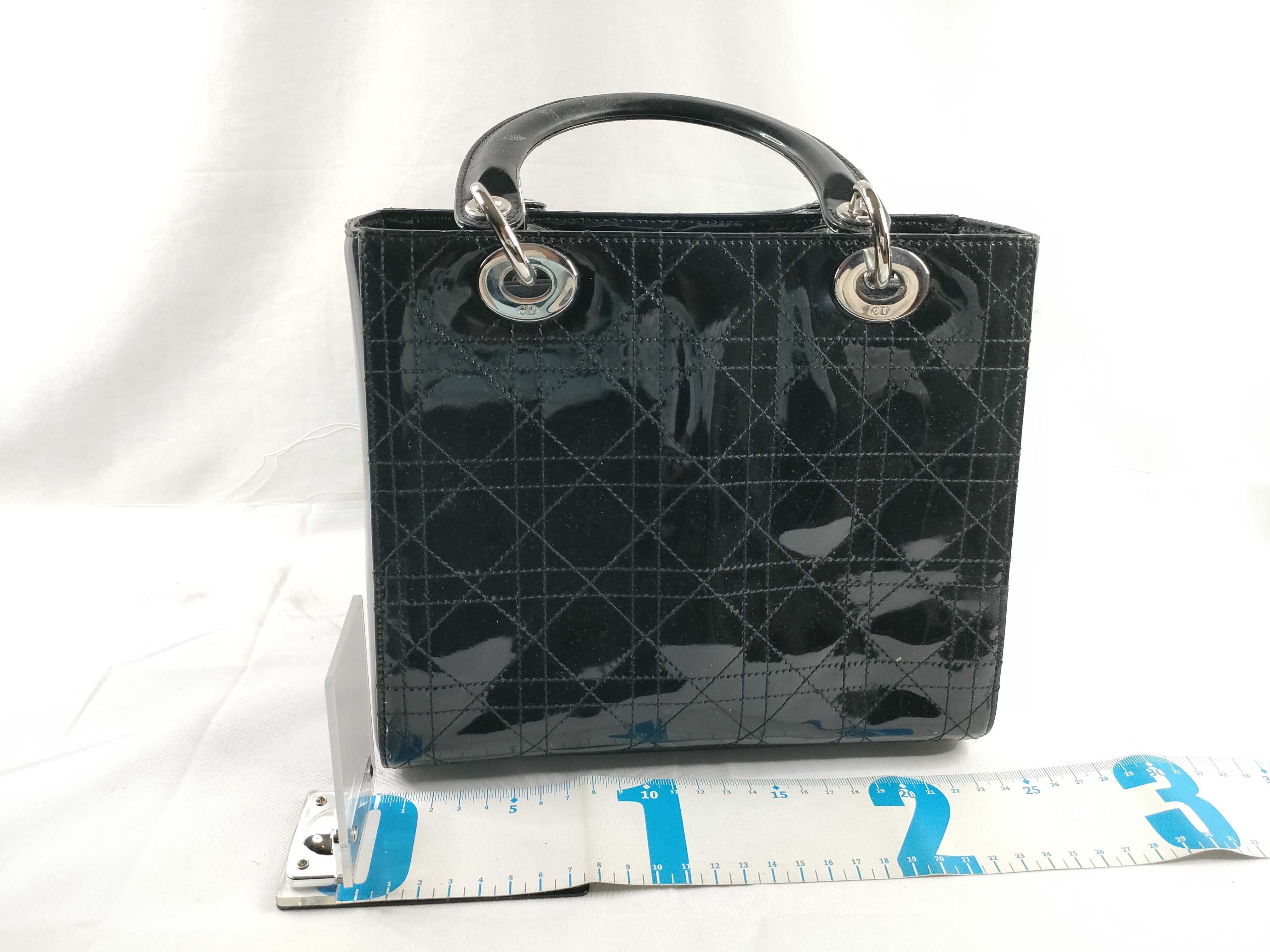 Christian Cannage Patent 2-Way Handbag — view 2