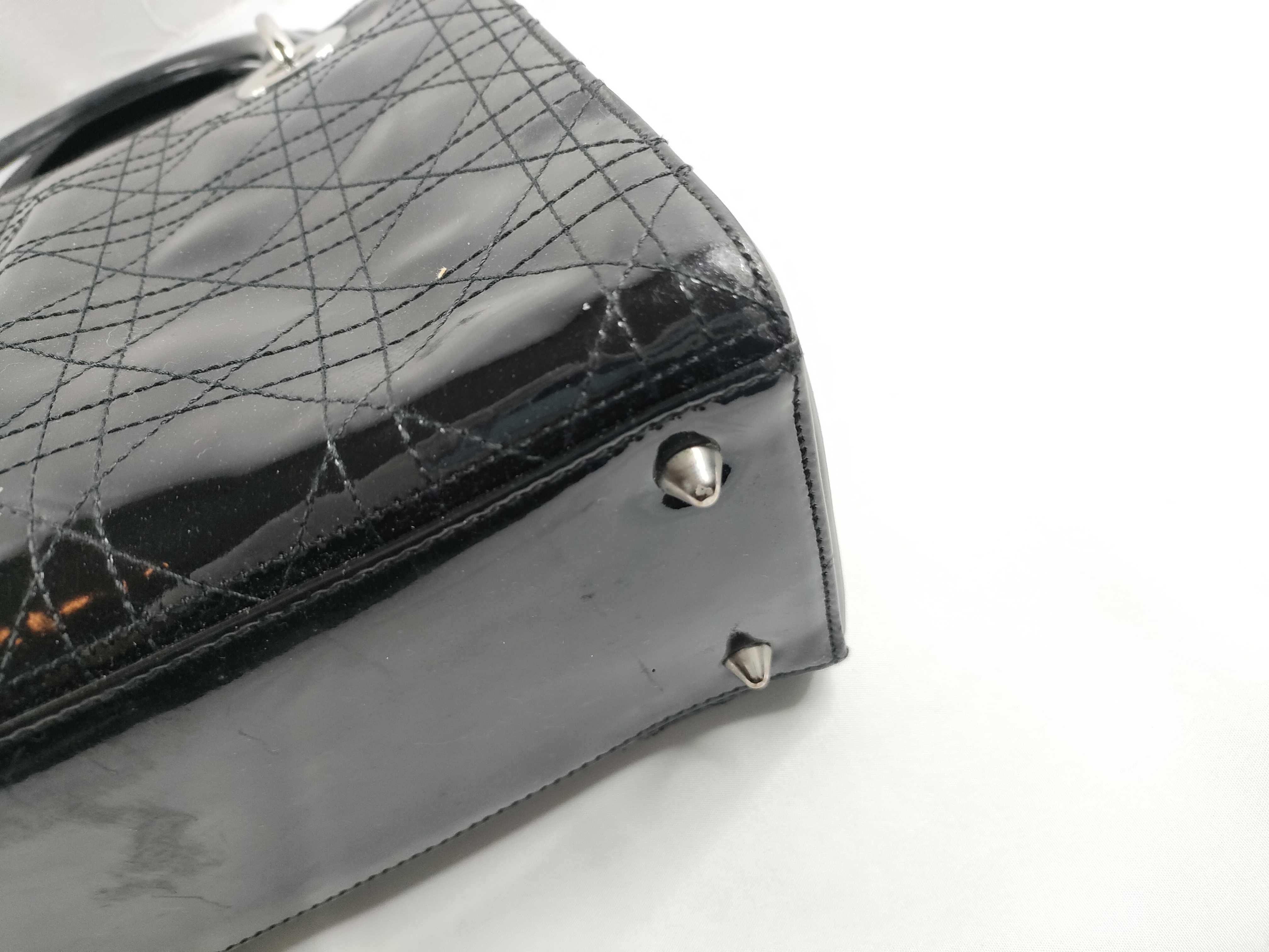 Christian Cannage Patent 2-Way Handbag — view 5