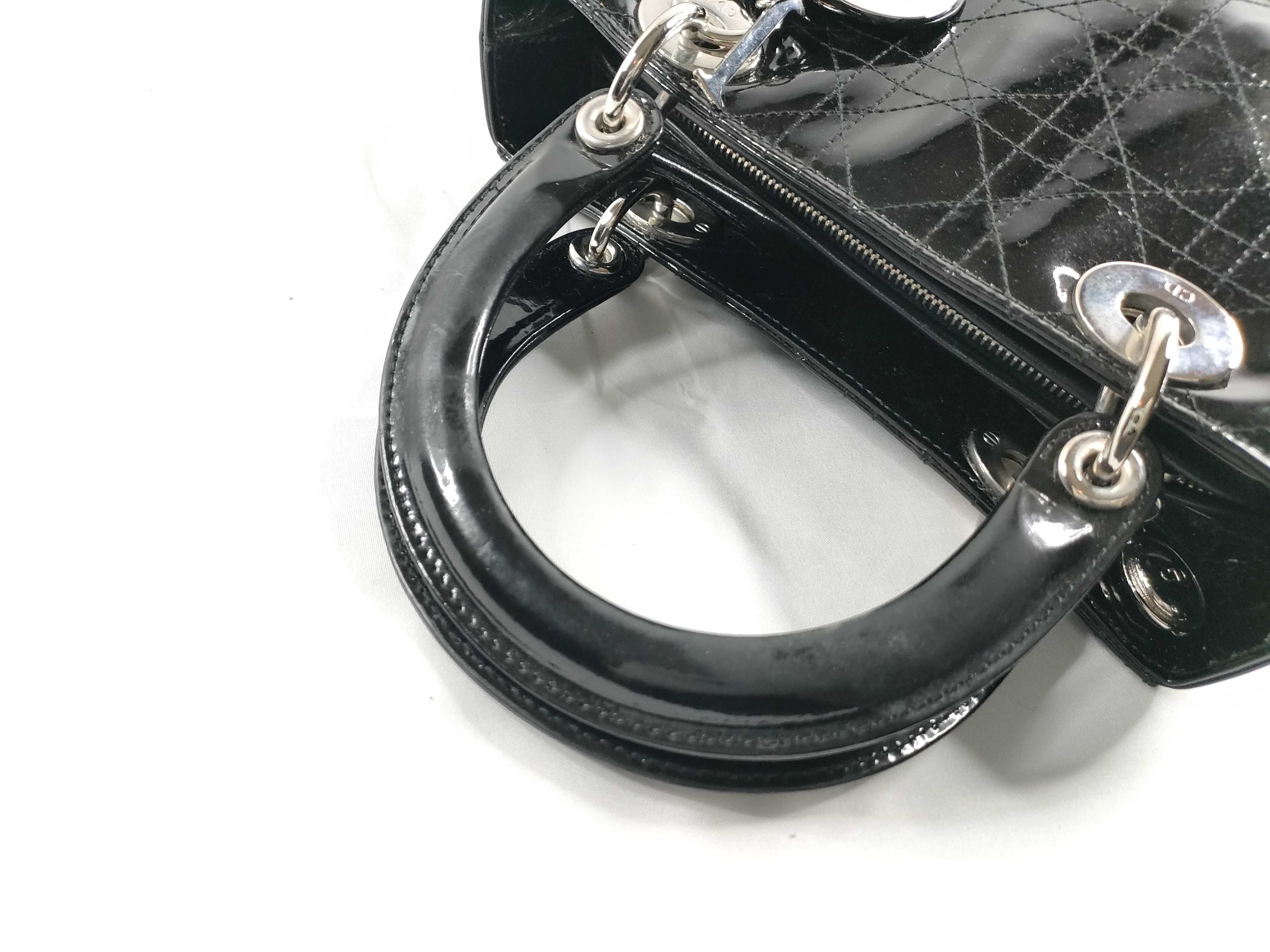 Christian Cannage Patent 2-Way Handbag — view 6