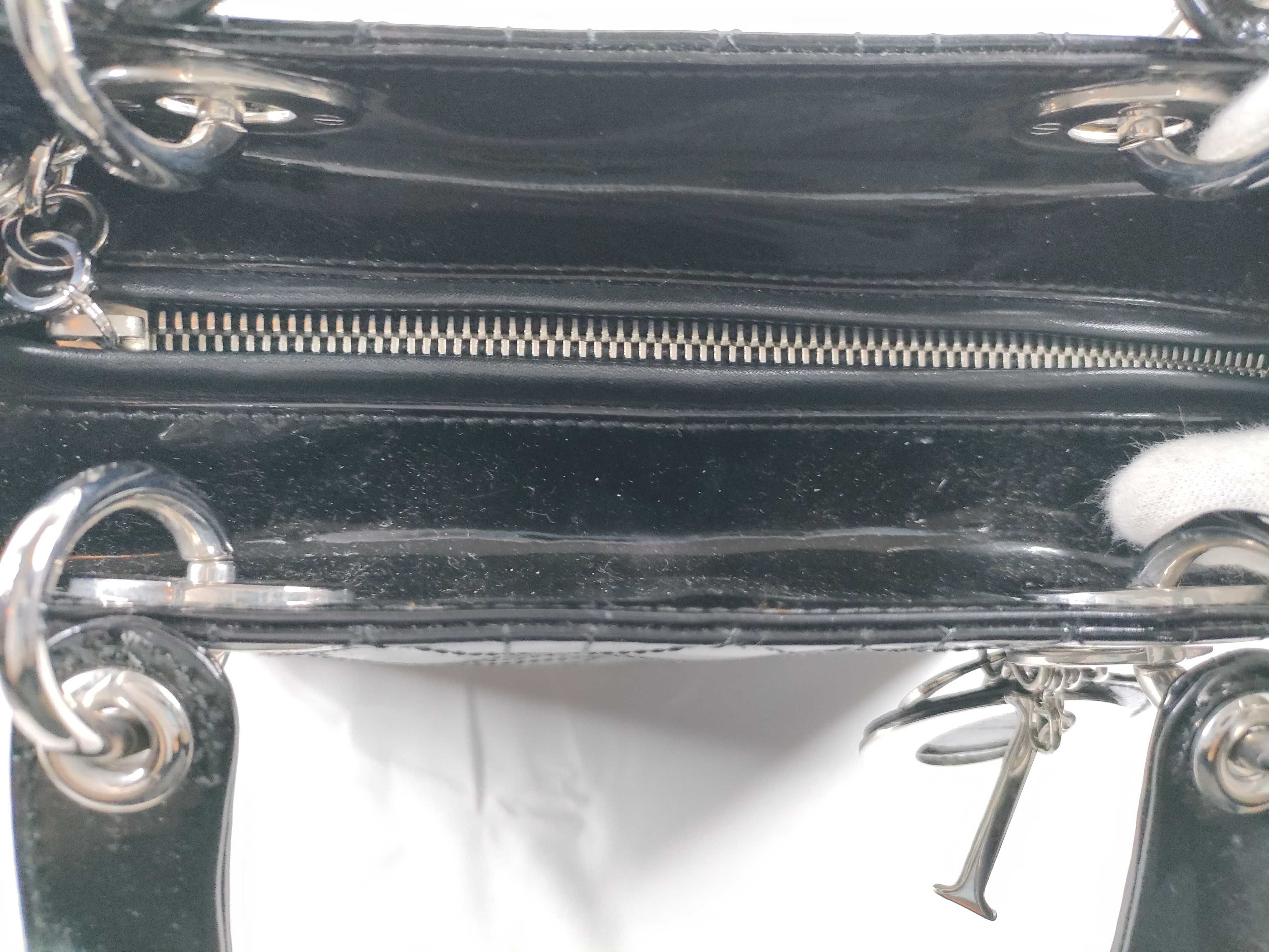 Christian Cannage Patent 2-Way Handbag — view 9