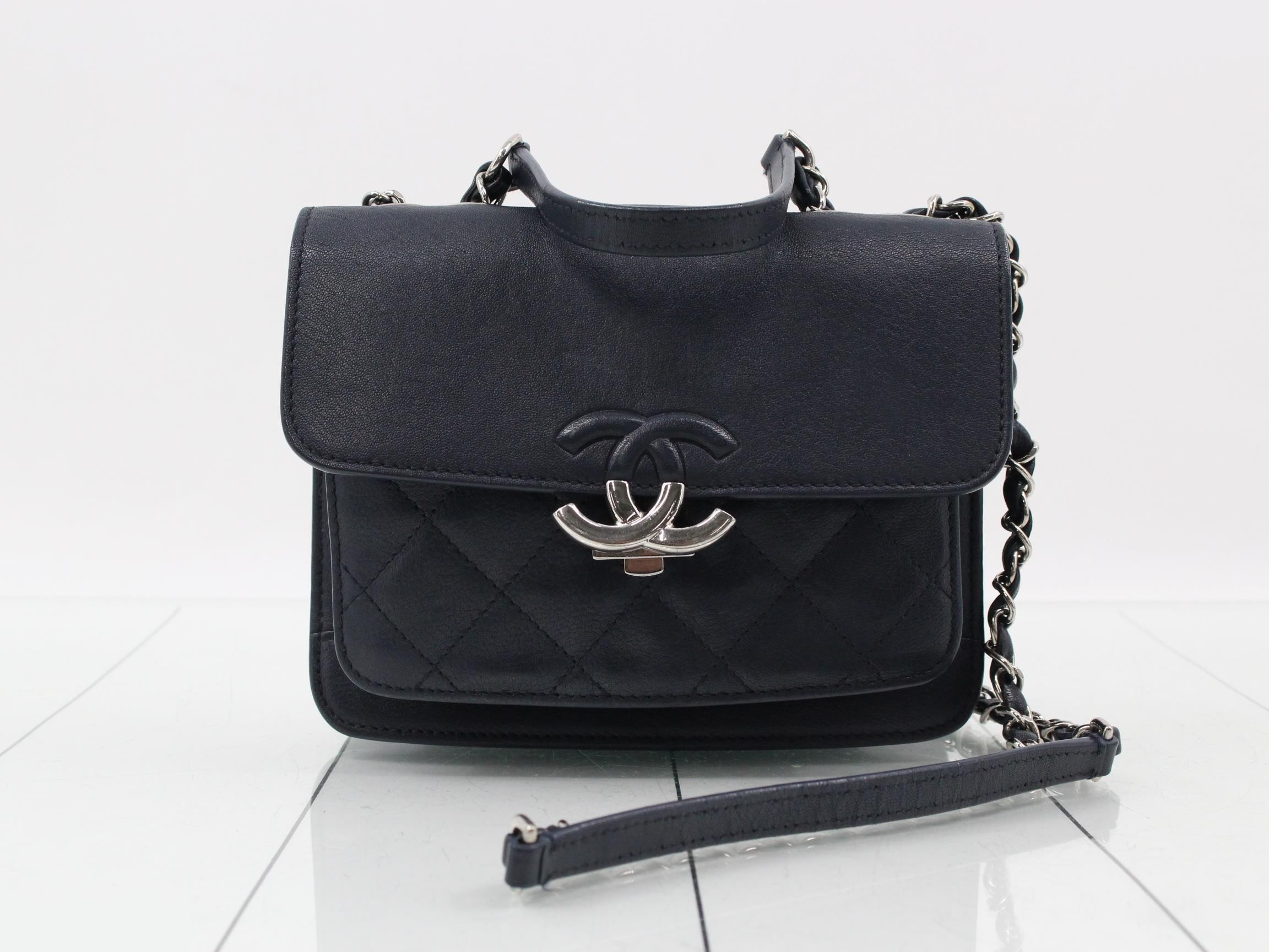 Matelassé Half Coco 2-way Double Chain Shoulder Bag