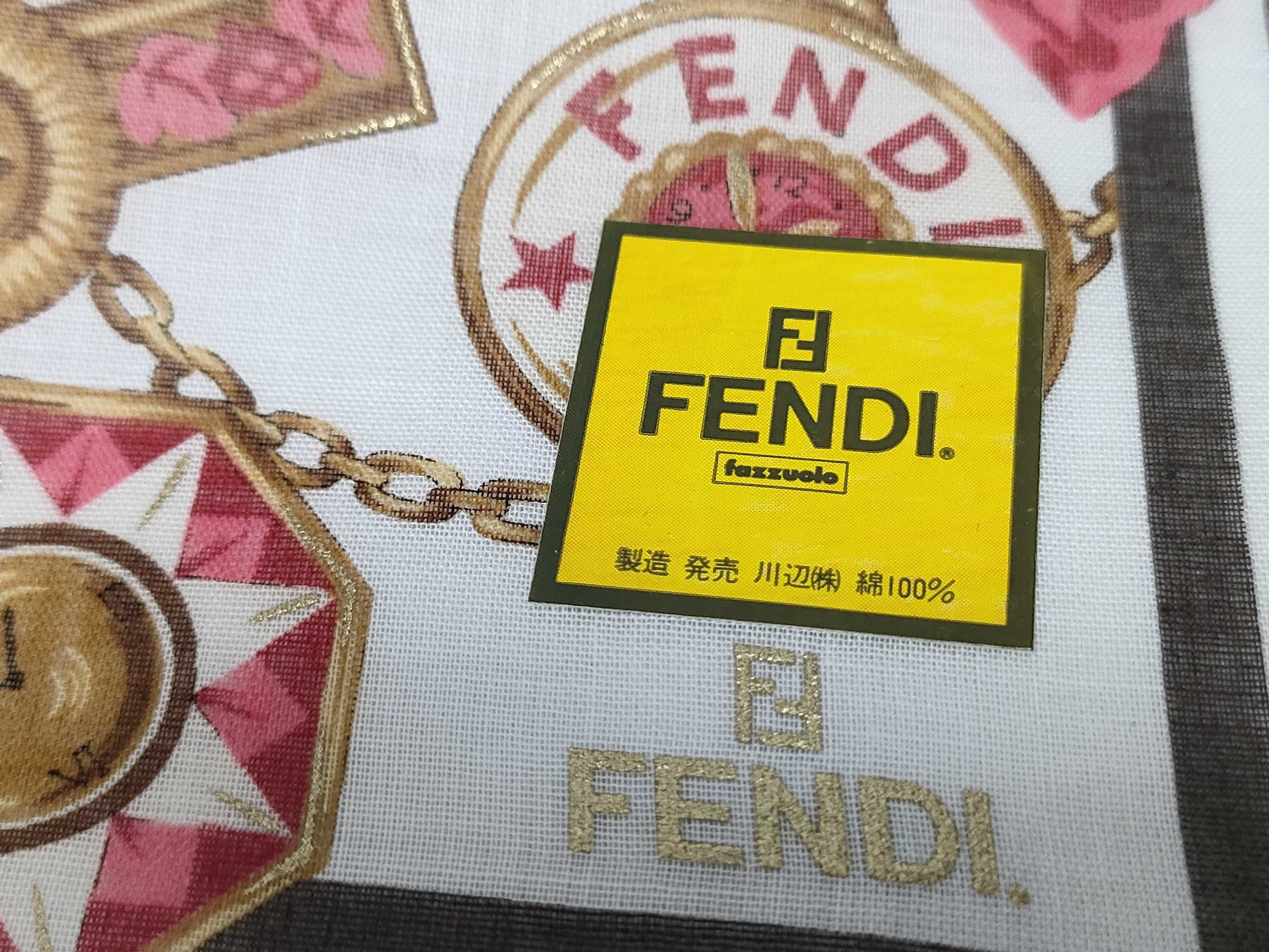 handkerchief scarf with sticker, clock pattern, checkerboard, pink, and other accessories. — view 4