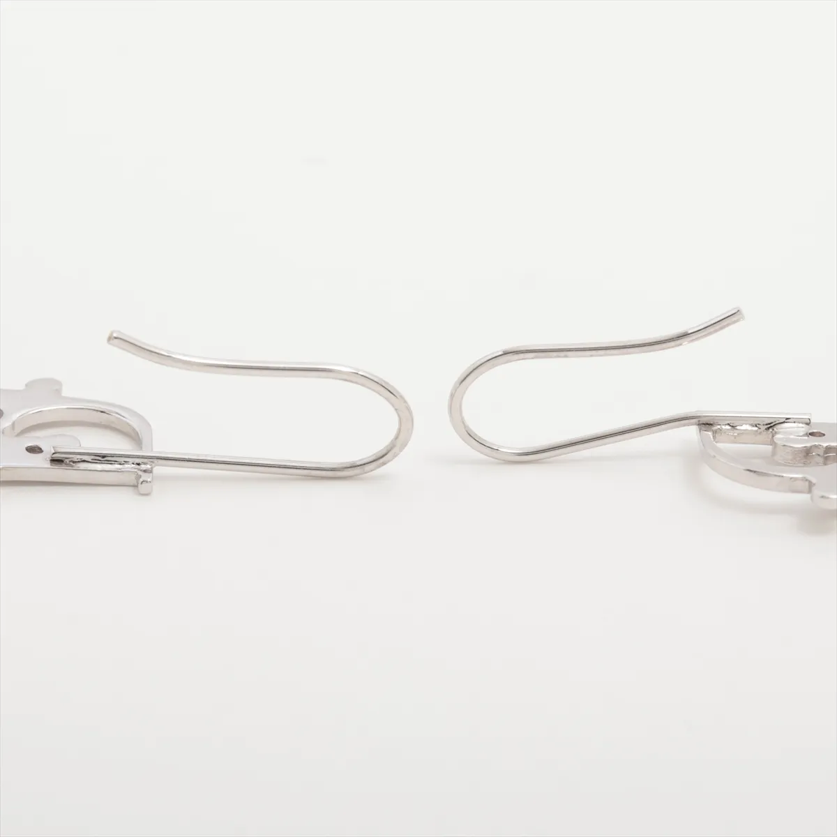 logo earrings (for both ears), metal, silver. — view 4